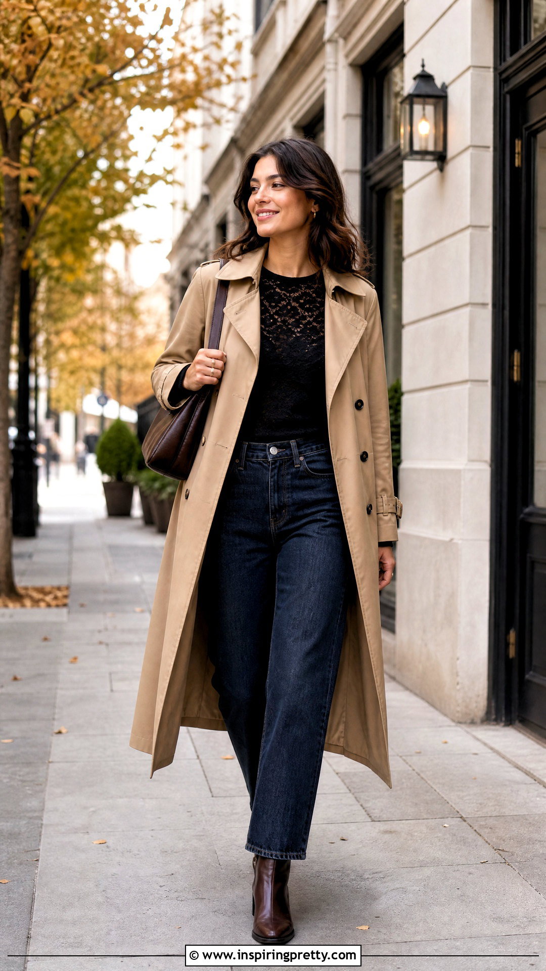 Long Sleeve Lace Top With Relaxed Jeans And Boots - 20 casual lace top fashion ideas