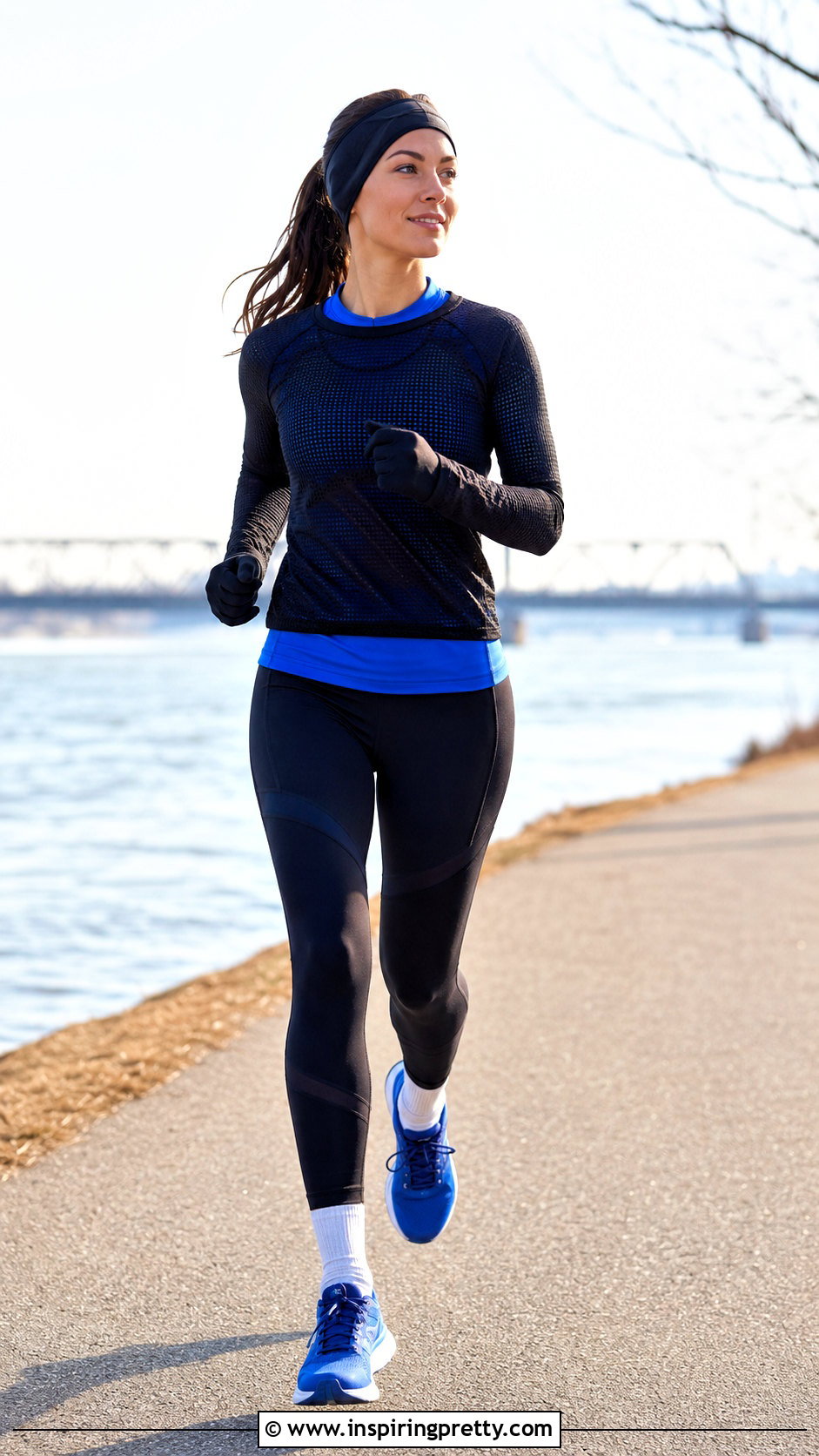 Long Sleeve Mesh Running Top With Running Tights - 25 mesh running top outfit ideas