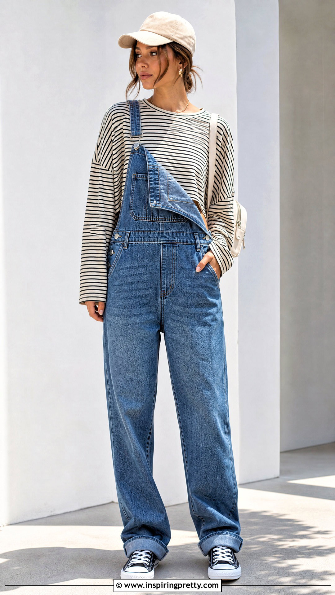Long Sleeve Oversized Crop Top With Overalls - 25 Long Sleeve Oversized Crop Top outfit ideas