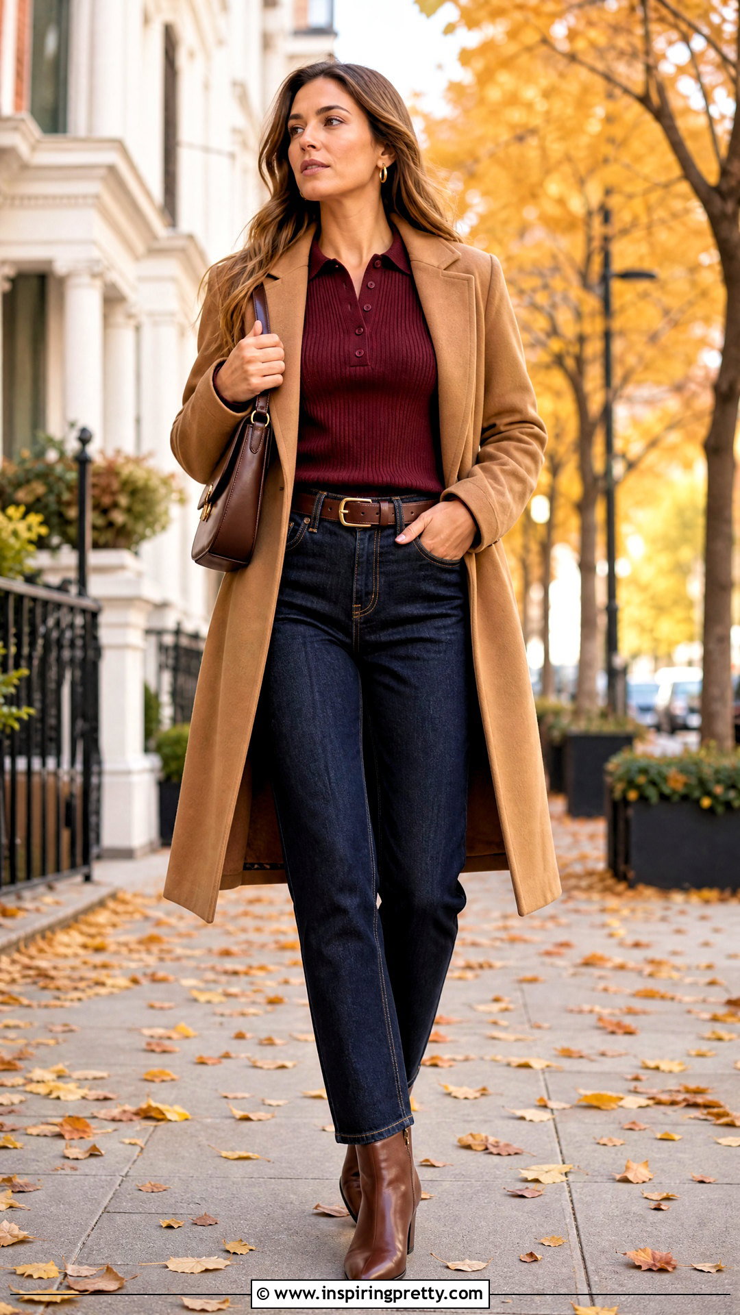 Long Sleeve Polo Top With Jeans And Boots - 50 polo top outfit ideas