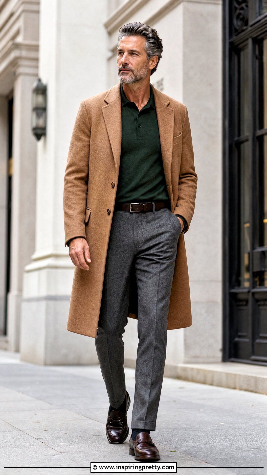 Long Sleeve Polo With Wool Trousers - 50 mens tops outfit ideas