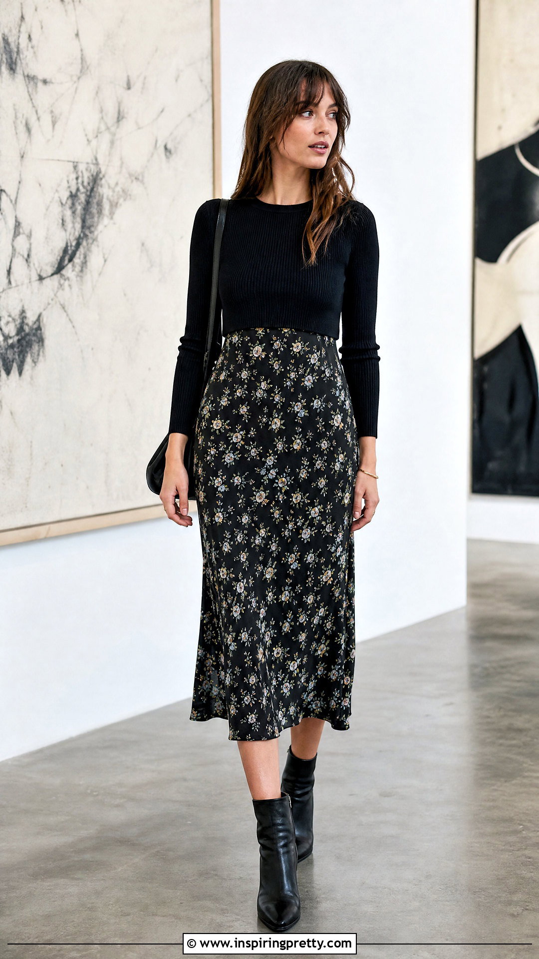 Long Sleeve Short Crop Top Over A Slip Dress - 25 long sleeve short crop top outfit ideas