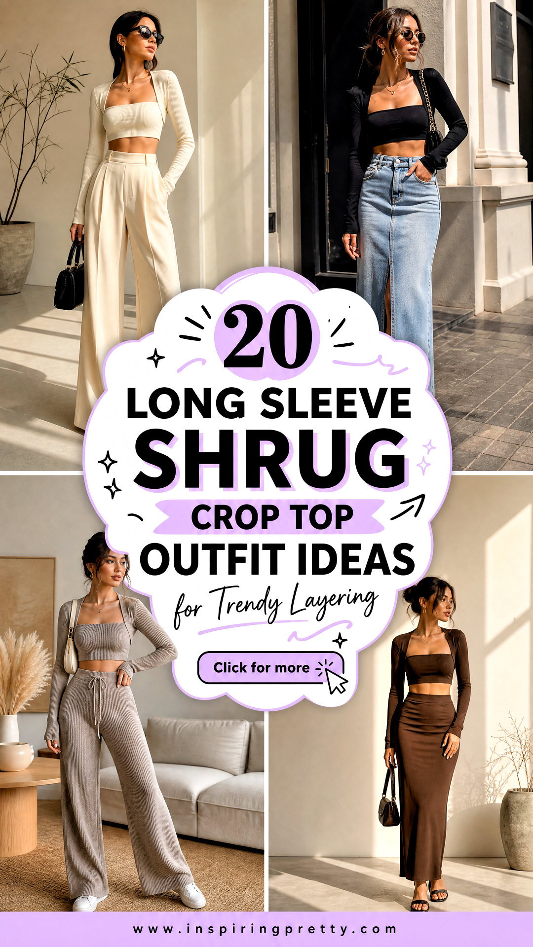 20 Long Sleeve Shrug Crop Top Outfit Ideas for Trendy Layering - 20 Long Sleeve Shrug Crop Top Outfit Ideas for Trendy Layering