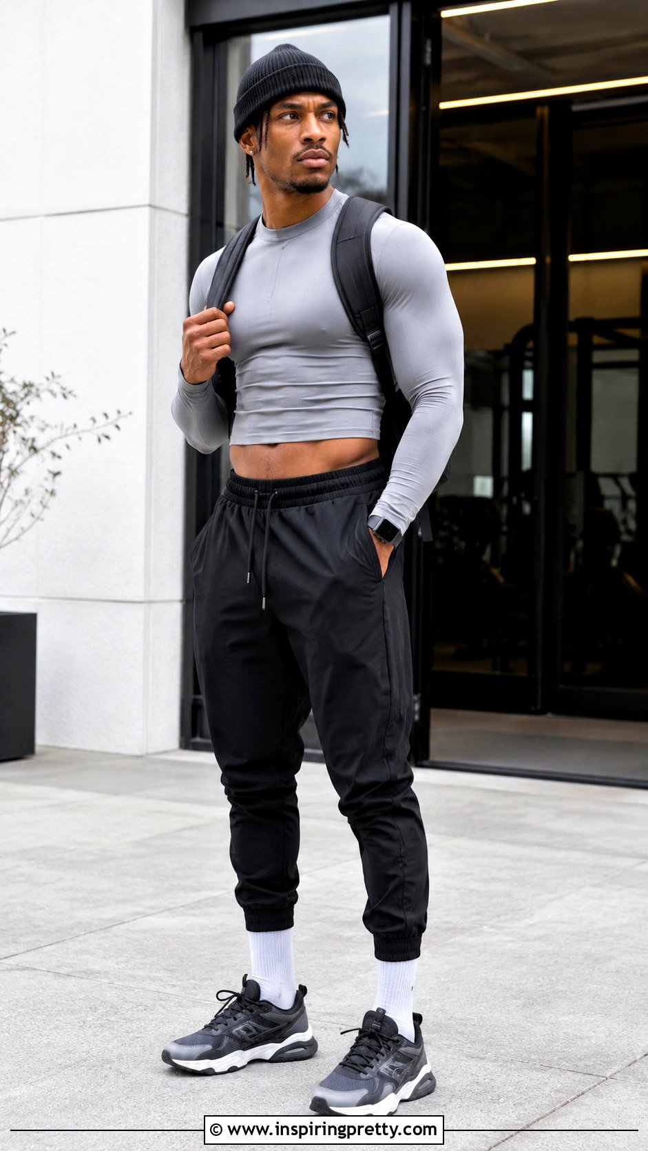 Long Sleeve Sports Crop Top With Joggers - 20 Mens Sports Crop Tops