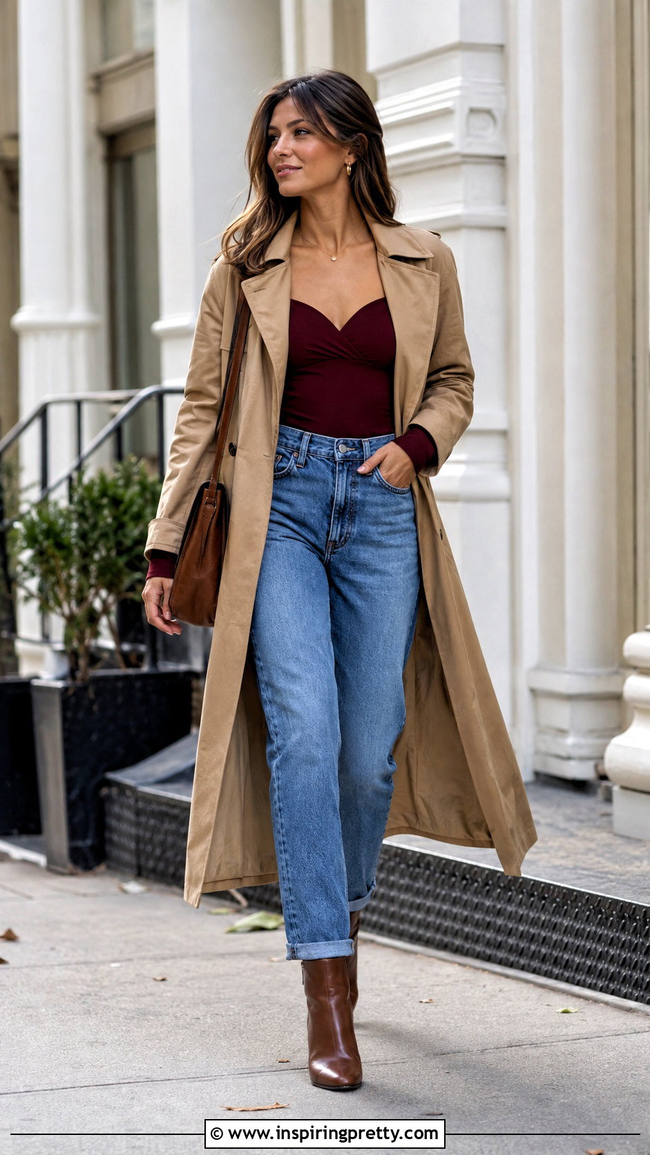 Long Sleeve Sweetheart Top With Mom Jeans - 50 sweetheart top outfit ideas