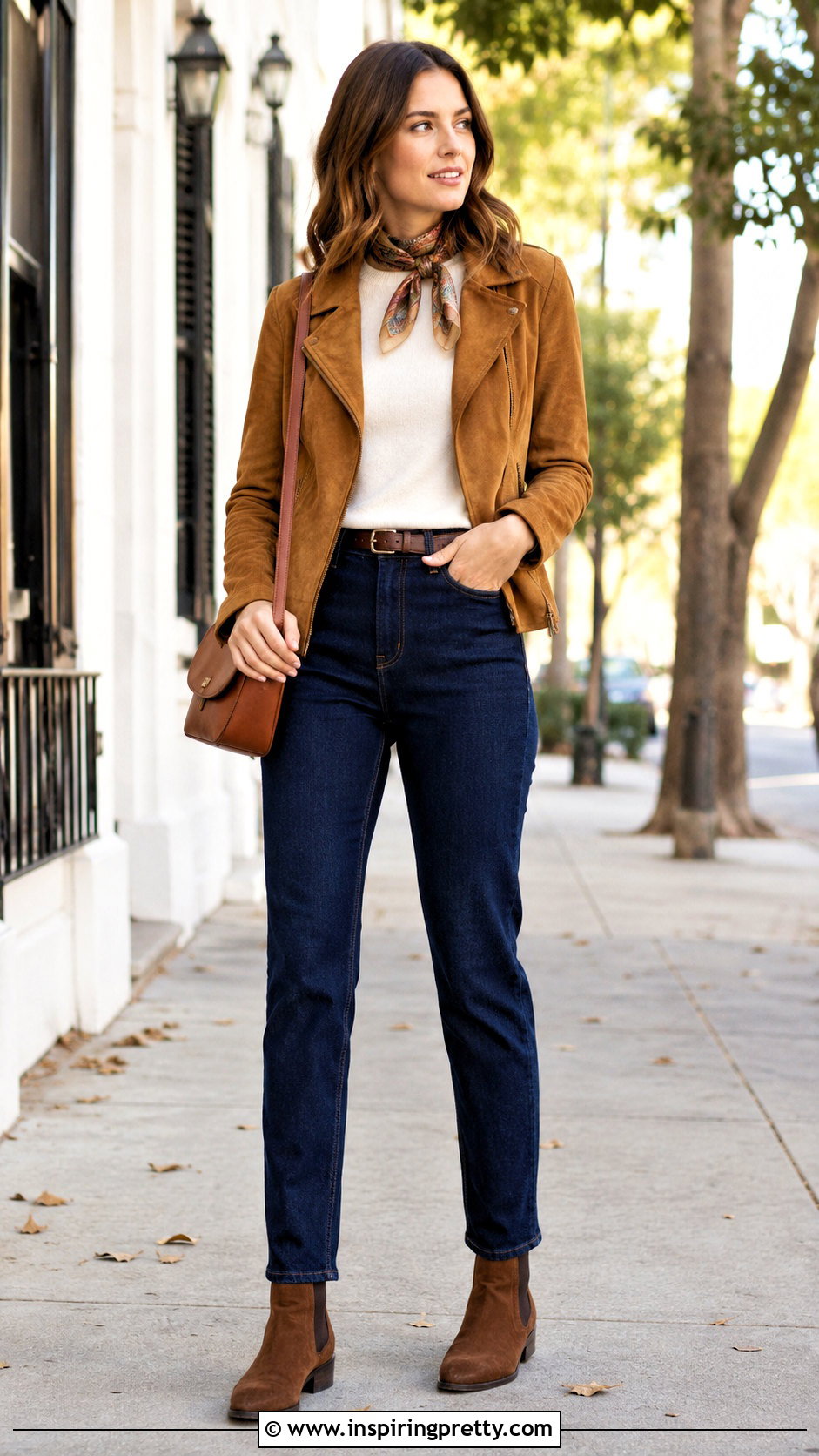 Long Sleeve T Shirt And Dark Jeans Outfit - 50 must have tops outfit ideas
