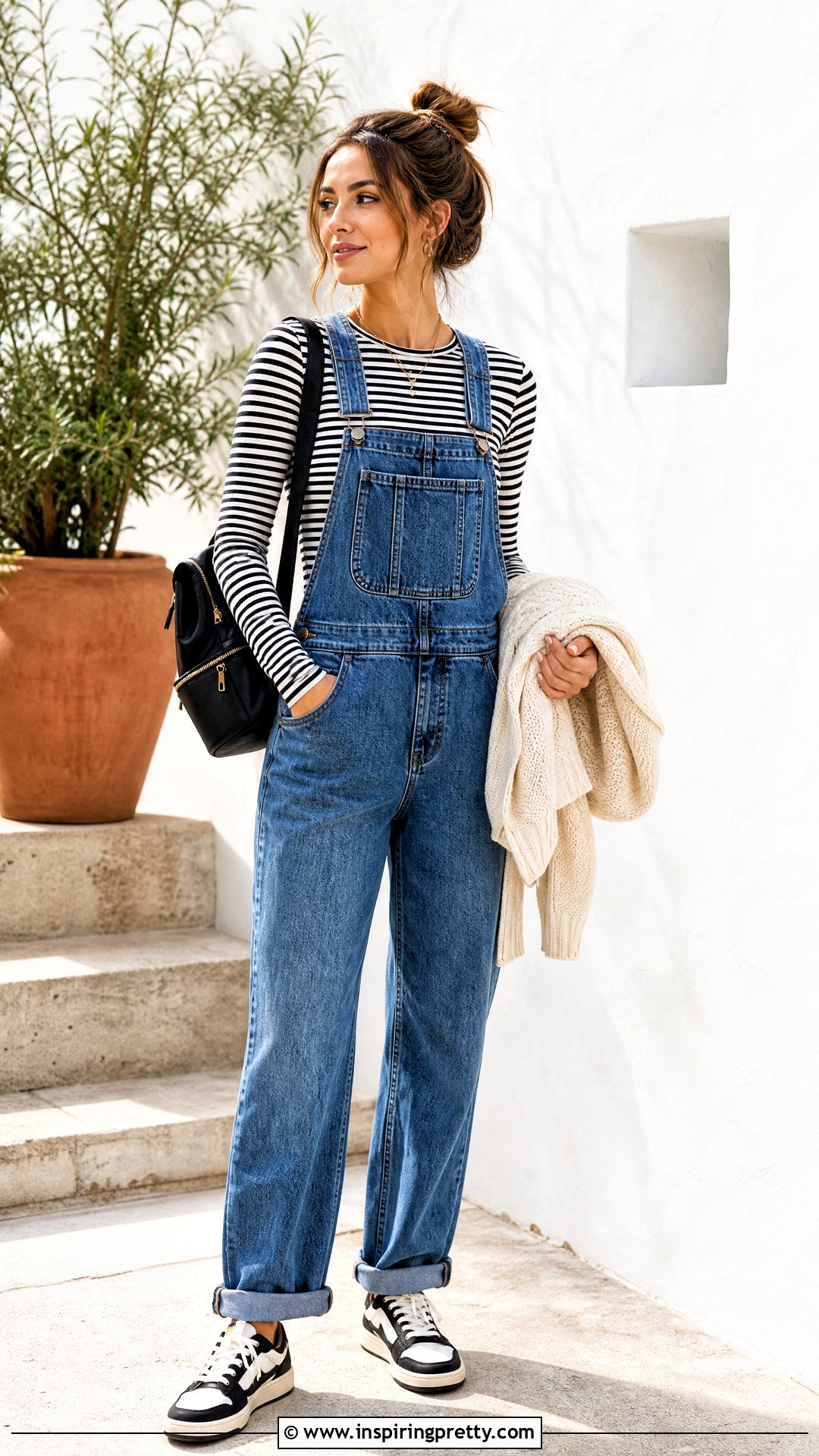 Long Sleeve Top With Overalls - 50 long sleeve top outfit ideas