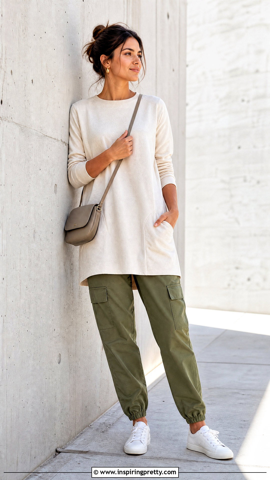 Long Sleeve Tunic Top With Pockets And Cargo Pants - 20 tunic tops with pockets