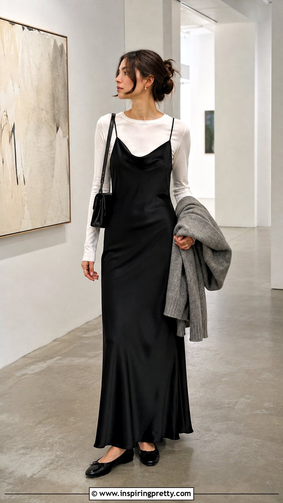 Long Sleeve White Top Under A Slip Dress - 50 long sleeve white top outfits