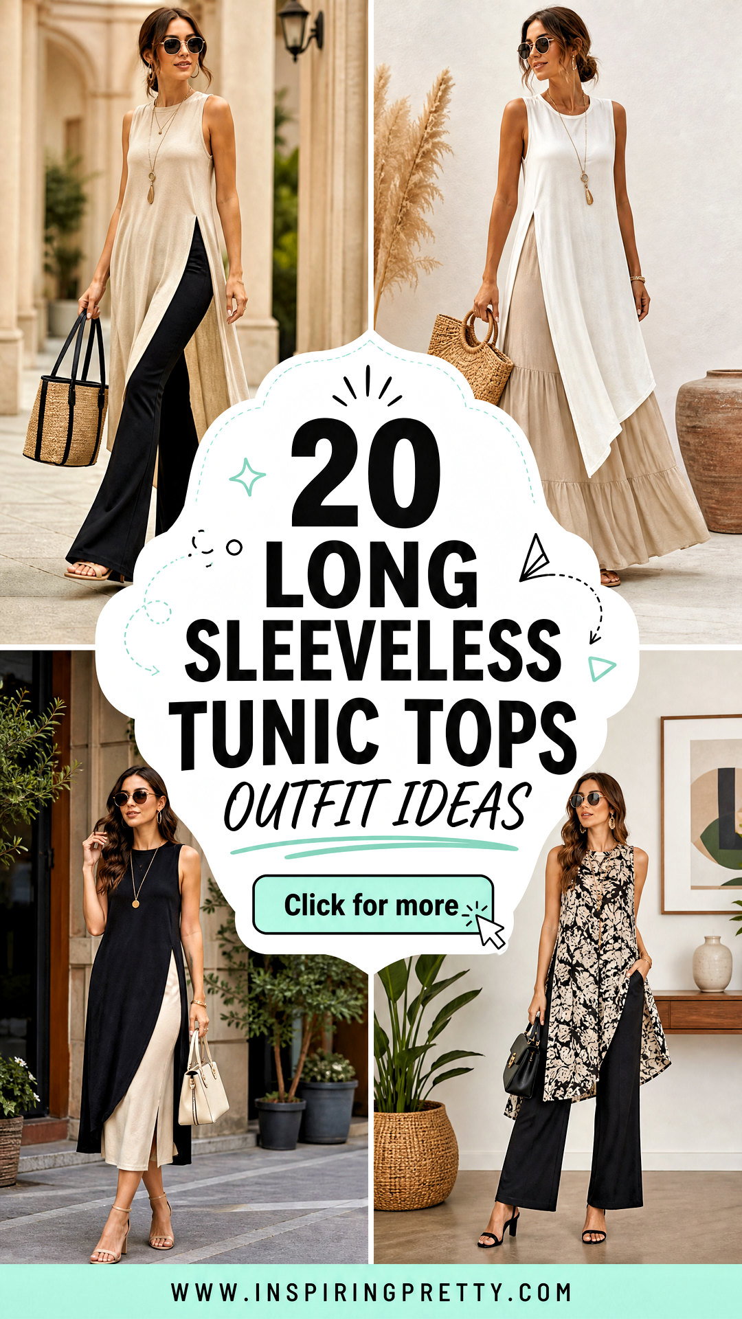 20 Long Sleeveless Tunic Tops Outfit Ideas for Easy Layering - 20 Long Sleeveless Tunic Tops Outfit Ideas for Easy Layering