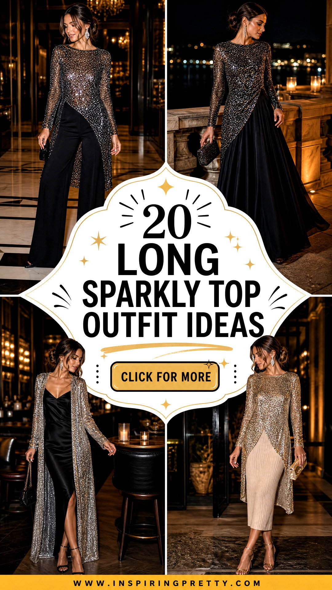 20 Long Sparkly Top Outfit Ideas for Glamorous Nights Out - 20 Long Sparkly Top Outfit Ideas for Glamorous Nights Out