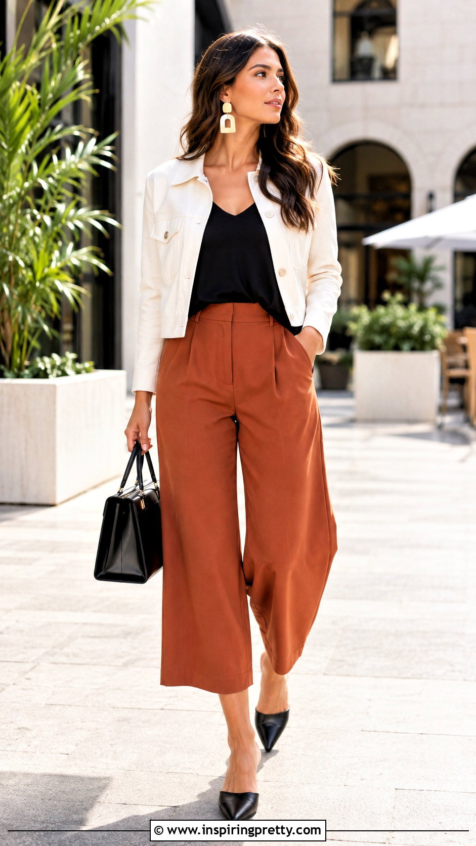 Long Tank Top With Culottes And Mules - 50 long tank top outfit ideas