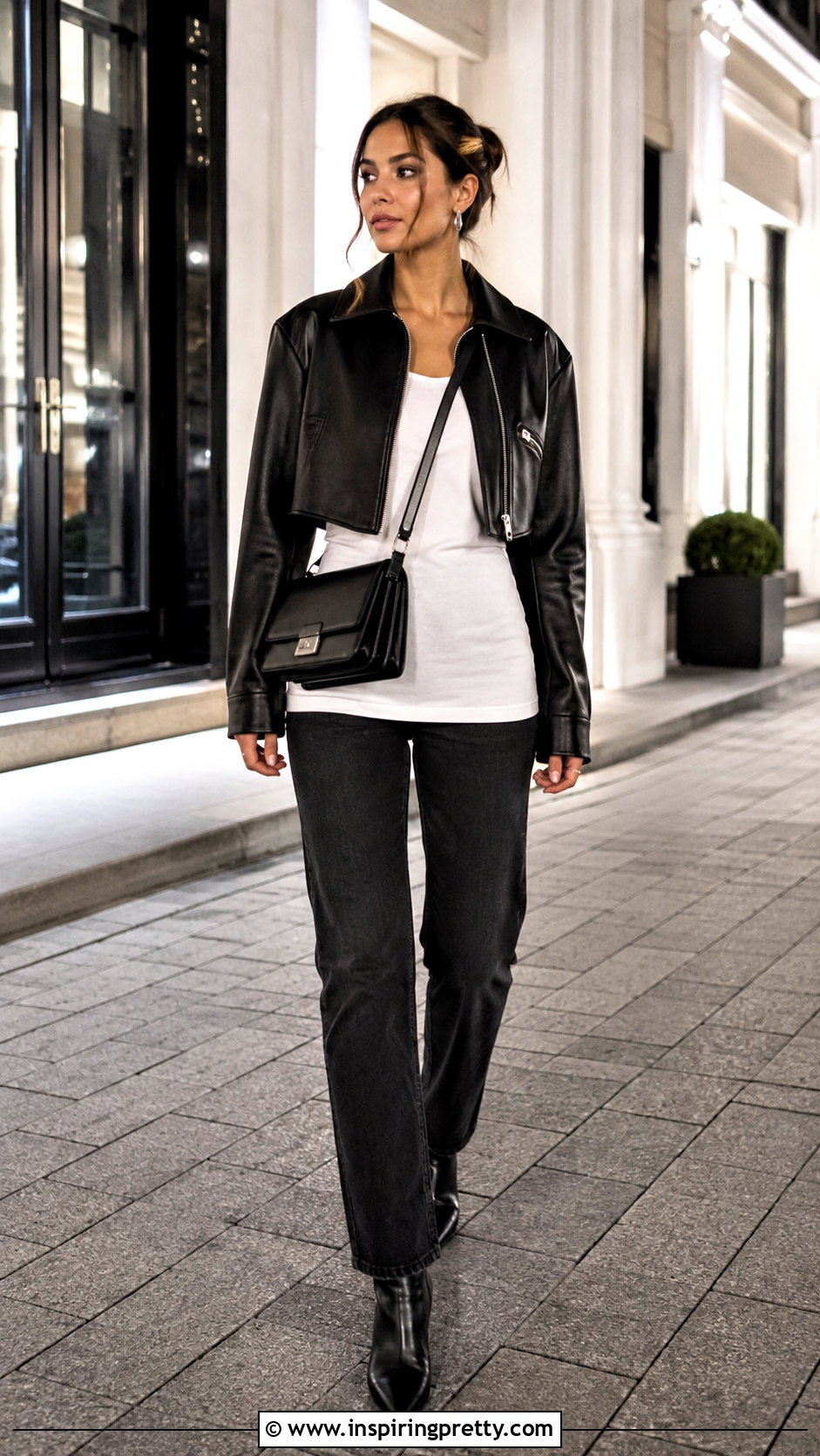 Long Tank Top With Leather Jacket And Jeans - 50 long tank top outfit ideas