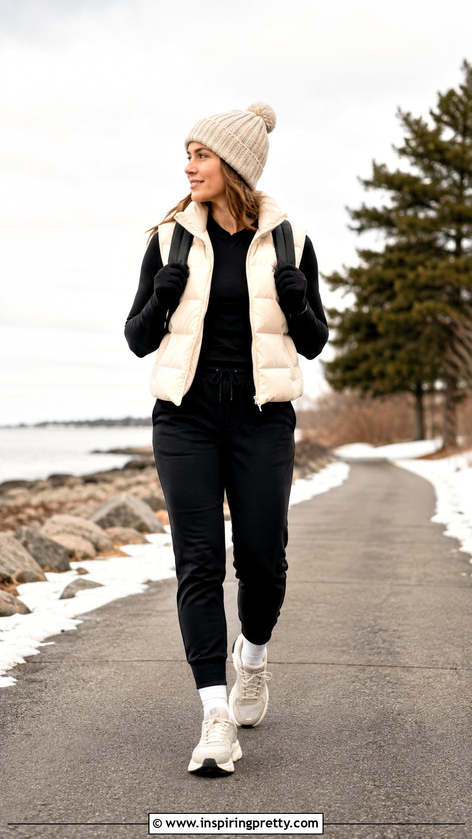 Long Tank Top With Puffer Vest And Joggers - 50 long tank top outfit ideas