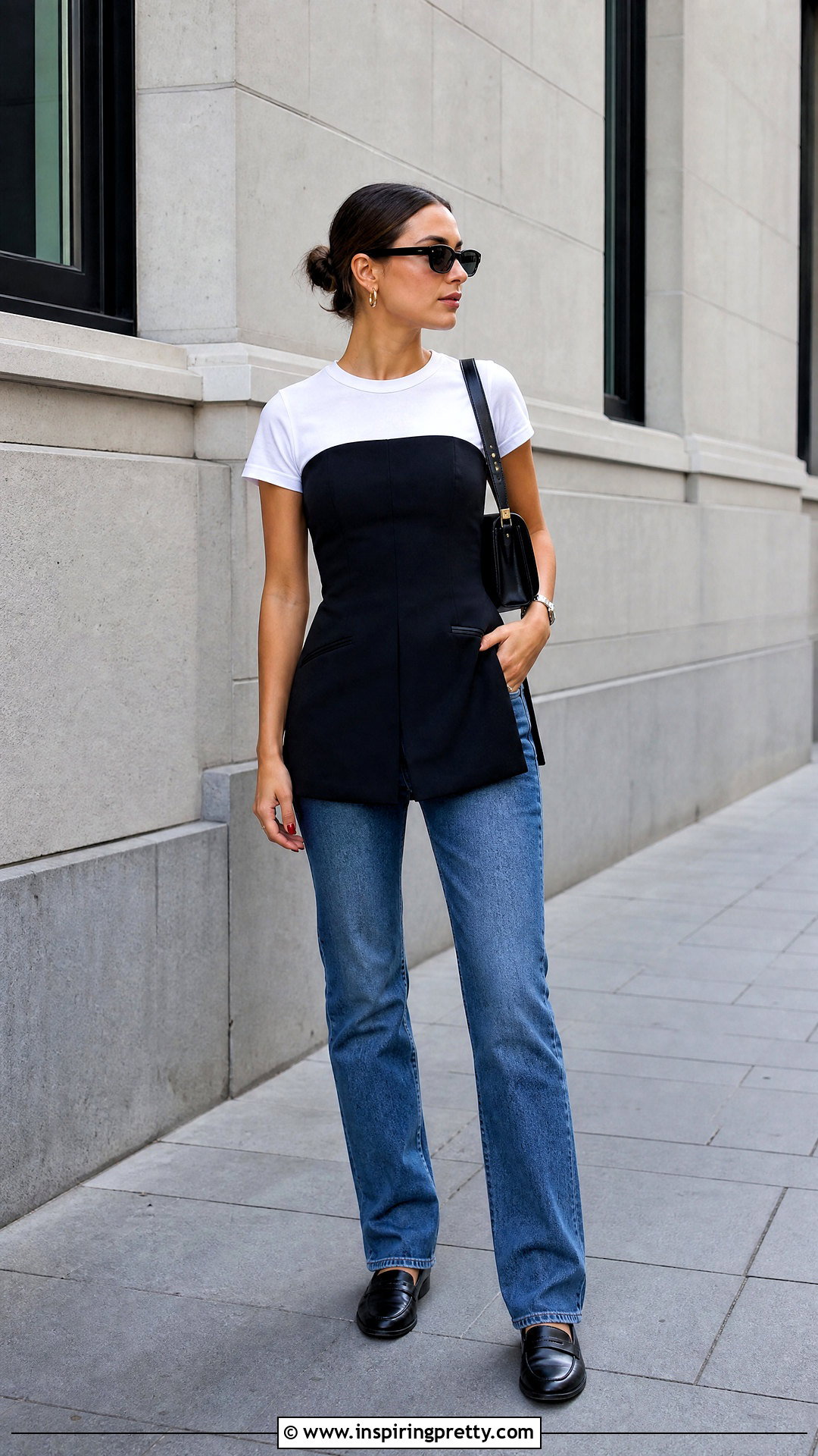 Long Tube Top Over White T Shirt - 50 Long Tube Top Outfit ideas