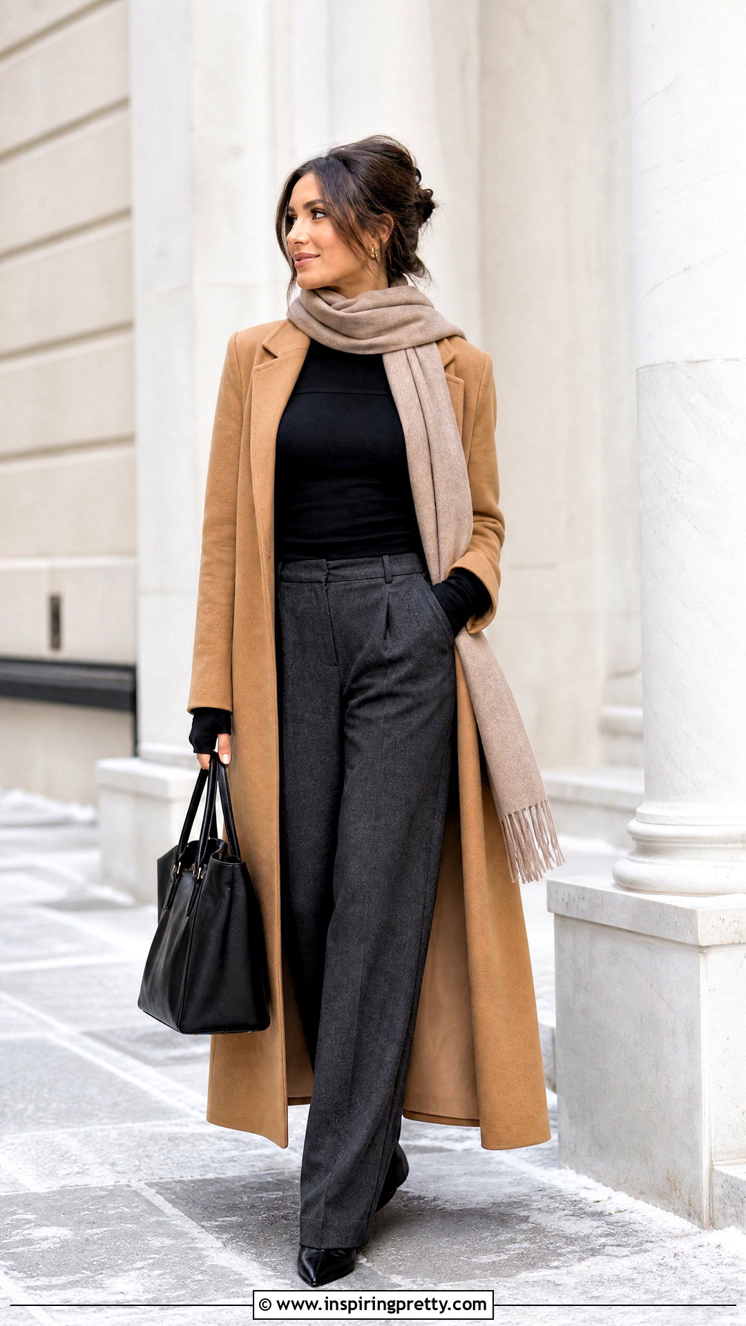 Long Tube Top With Long Coat And Trousers - 50 Long Tube Top Outfit ideas