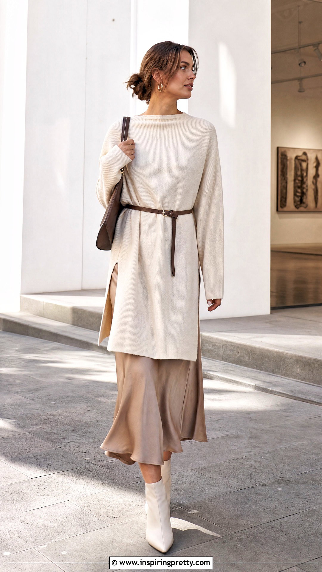 Long Tunic Top With A Midi Skirt - 50 long tunic tops outfit ideas