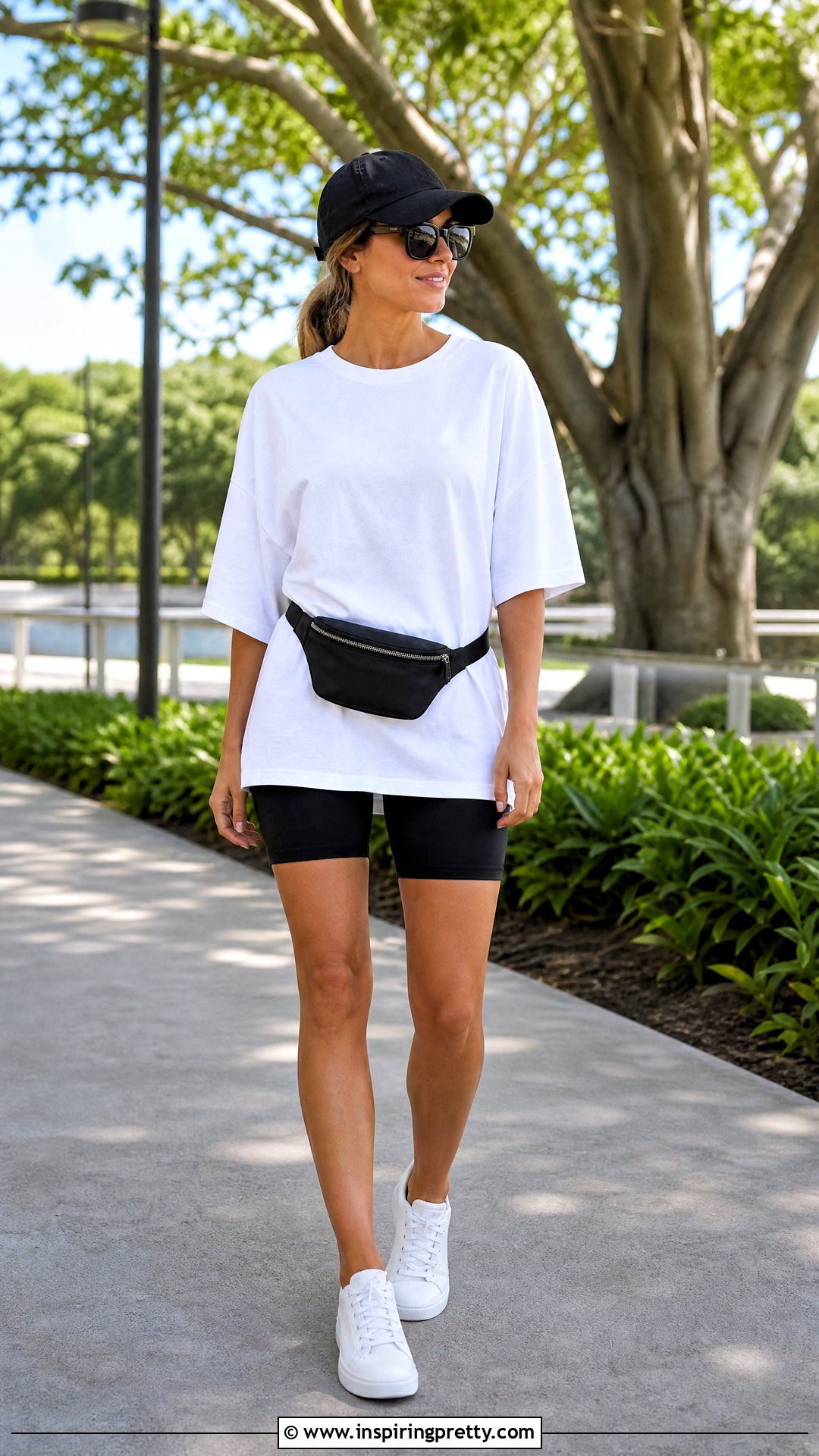 Long Tunic Top With Biker Shorts - 50 long tunic tops outfit ideas