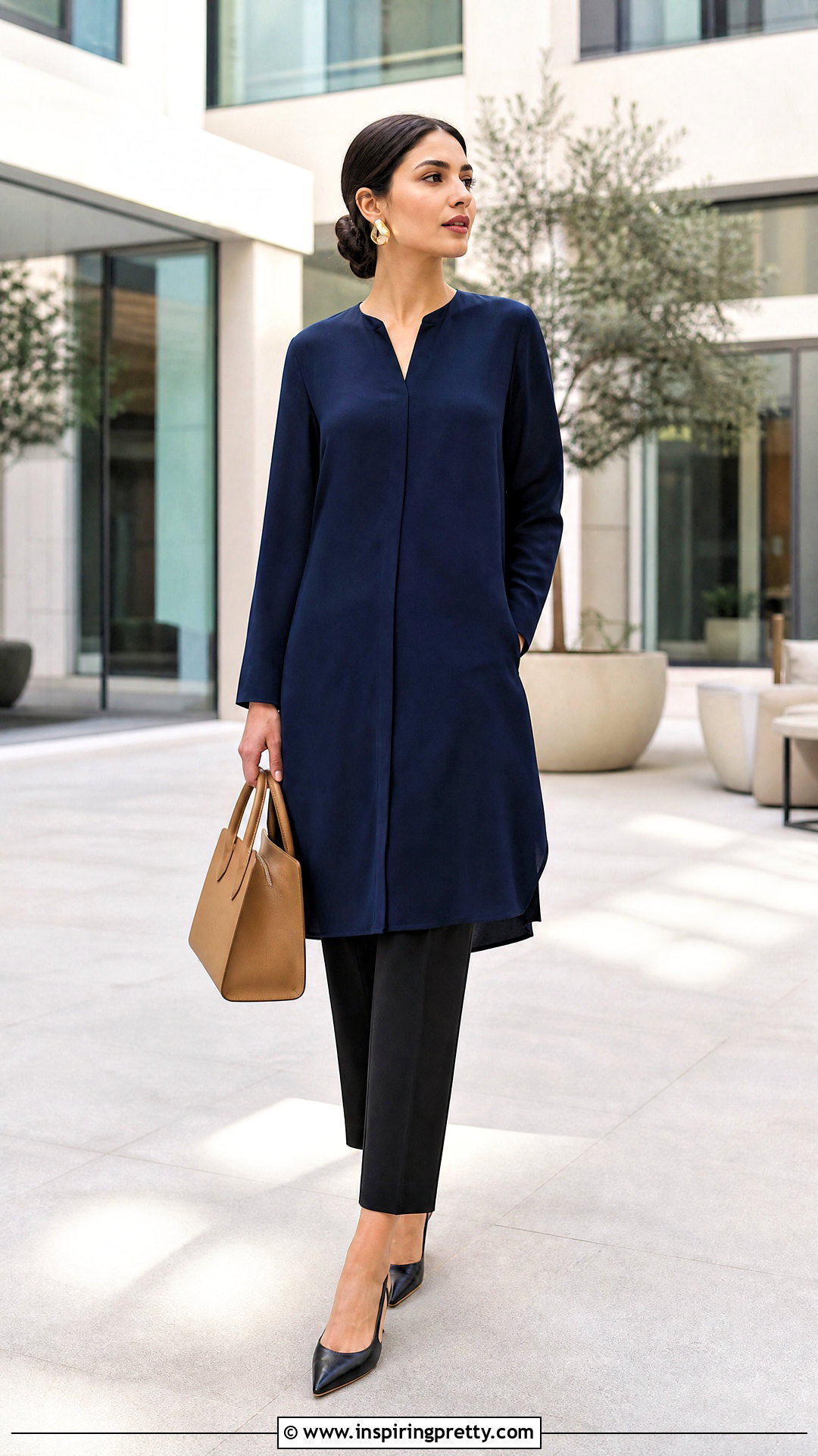 Long Tunic Top With Cigarette Pants - 50 long tunic tops outfit ideas
