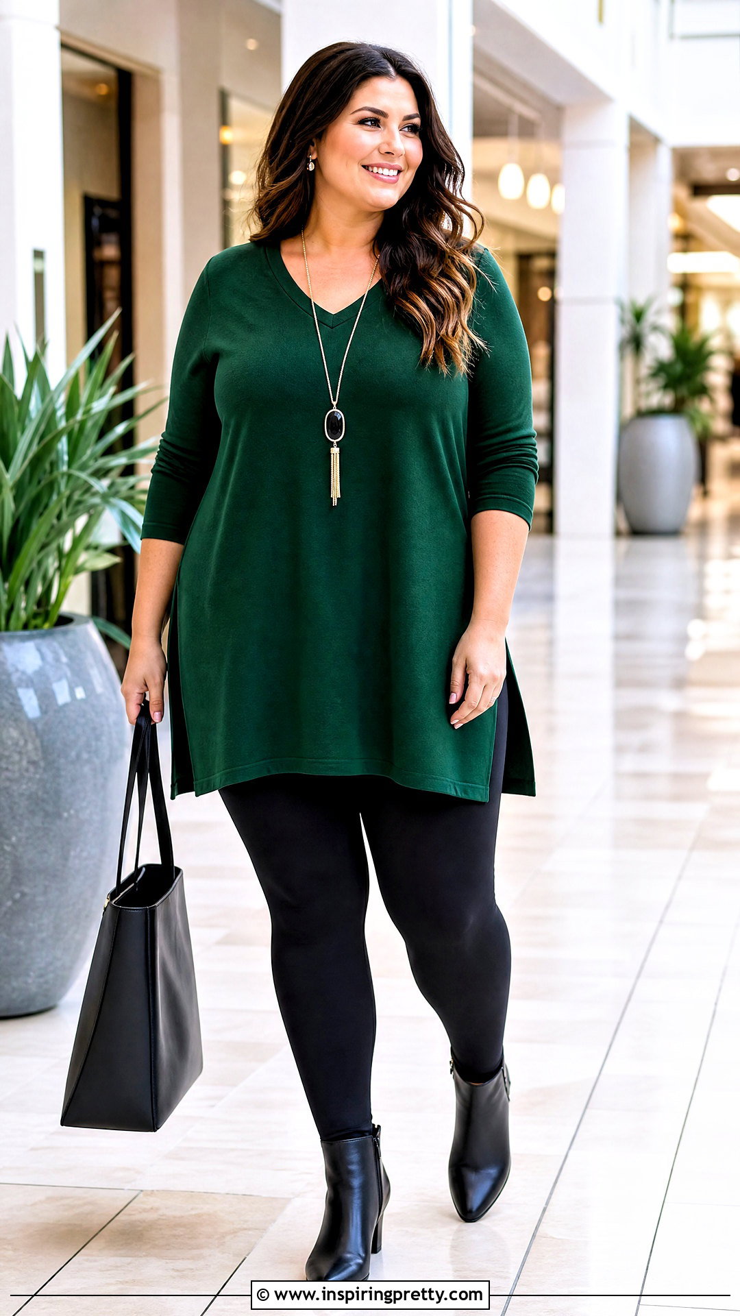 Long Tunic Top With Leggings And Ankle Boots - 25 leggin tops designs