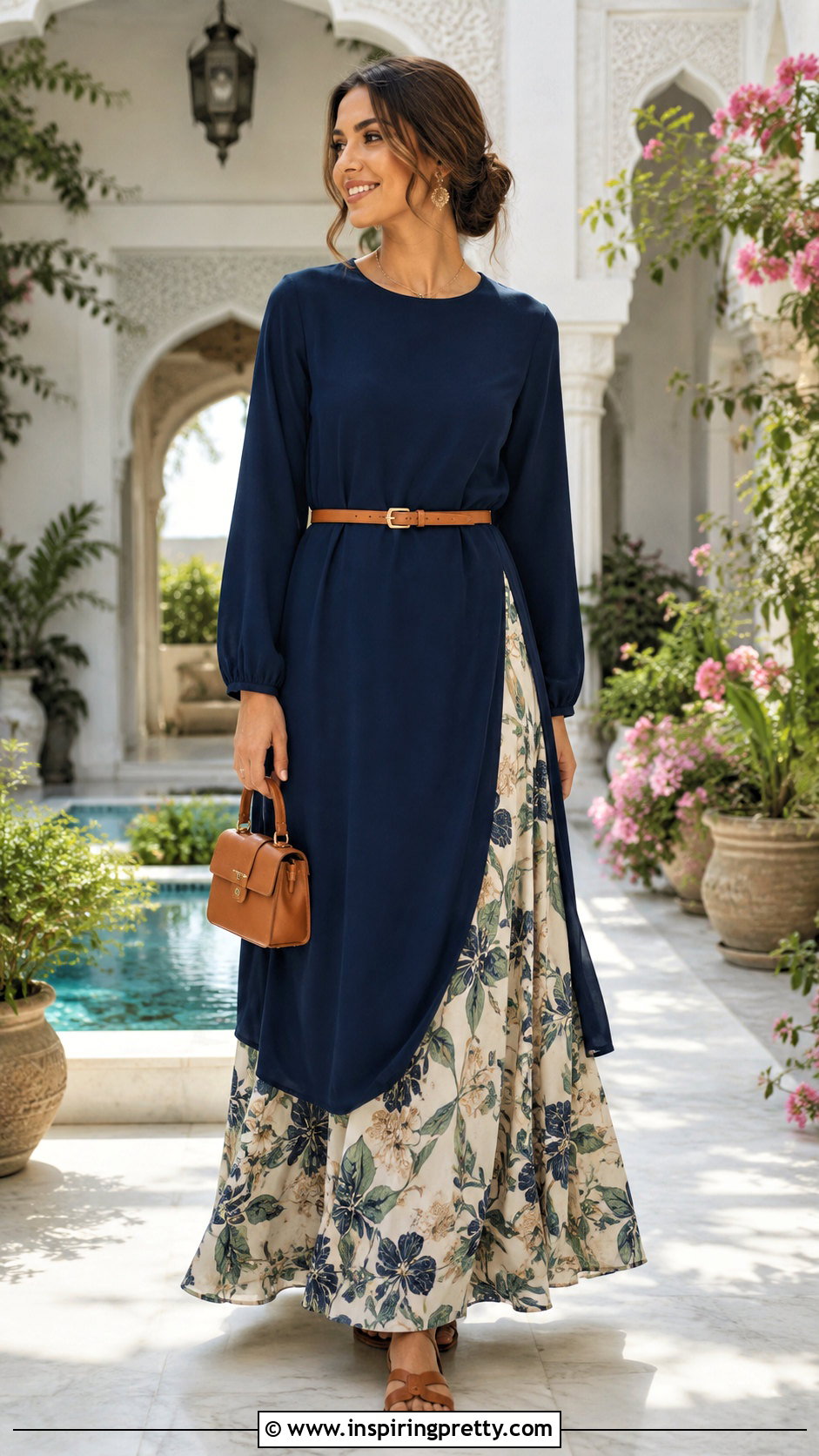 Long Tunic Top With Maxi Skirt - 50 long tops outfit ideas