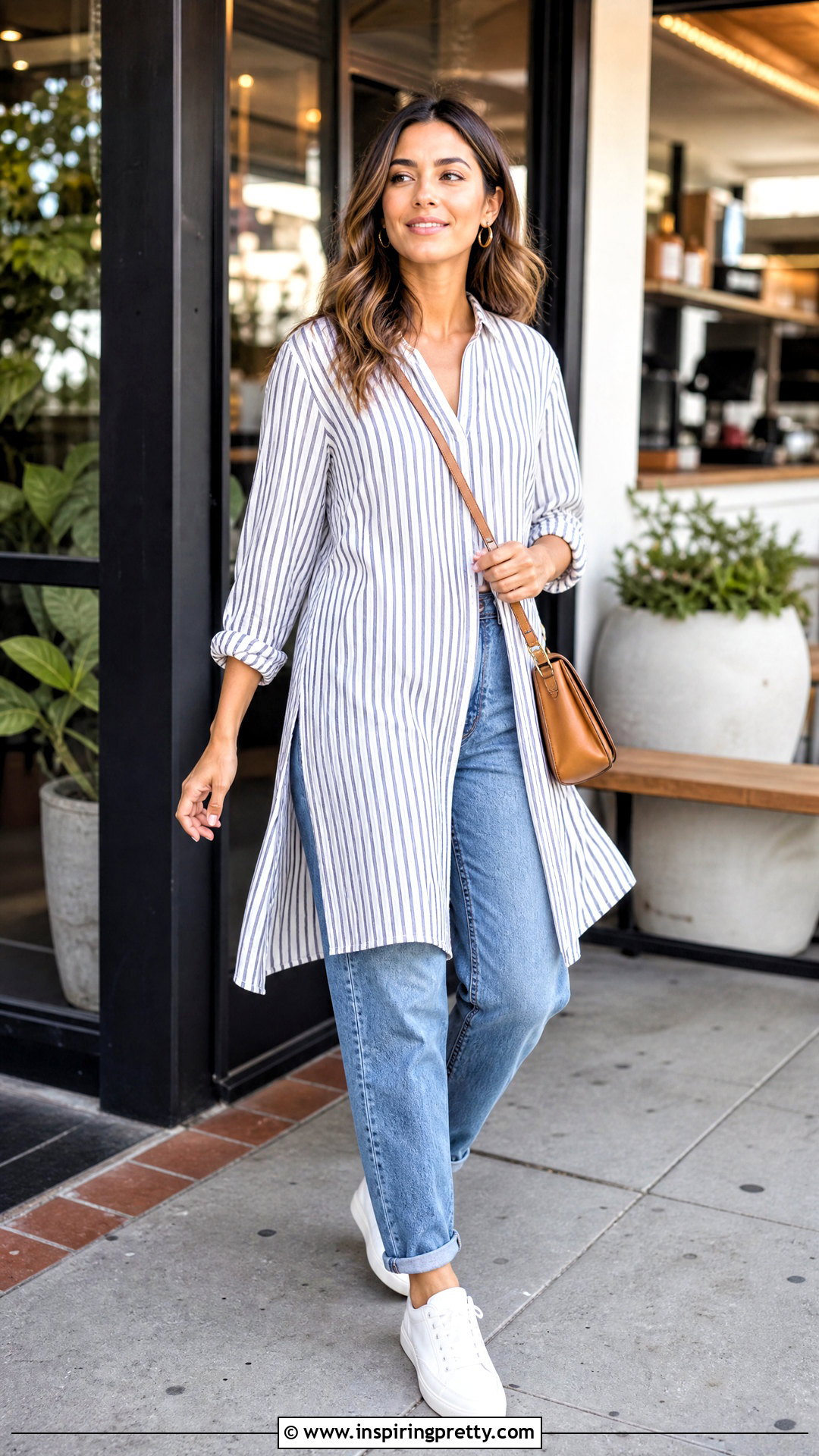 Long Tunic Top With Mom Jeans - 50 long tunic tops outfit ideas