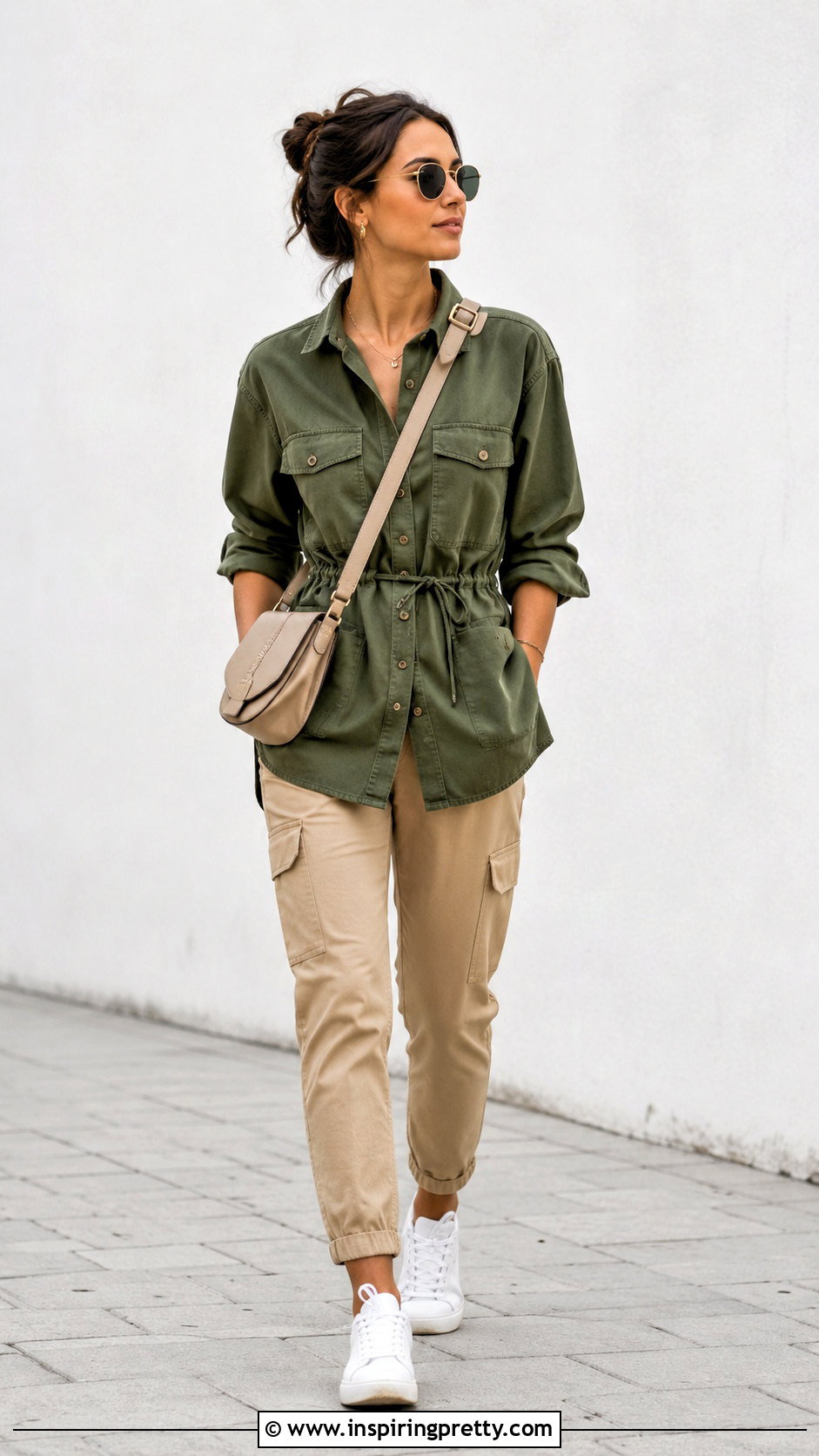 Long Utility Shirt With Cargo Pants - 50 stylish long tops for women