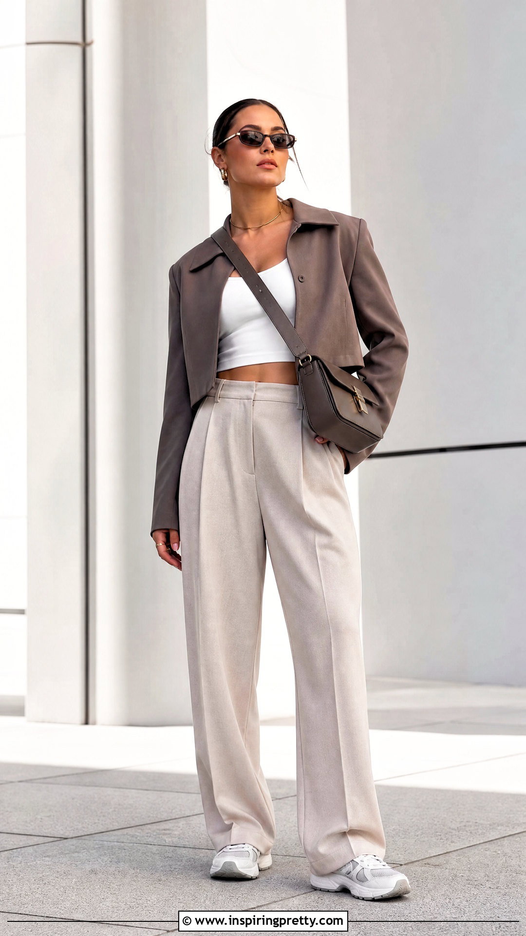 Longline Bra With Cropped Tank And High Waisted Trousers - 25 best bra for tank tops outfit ideas