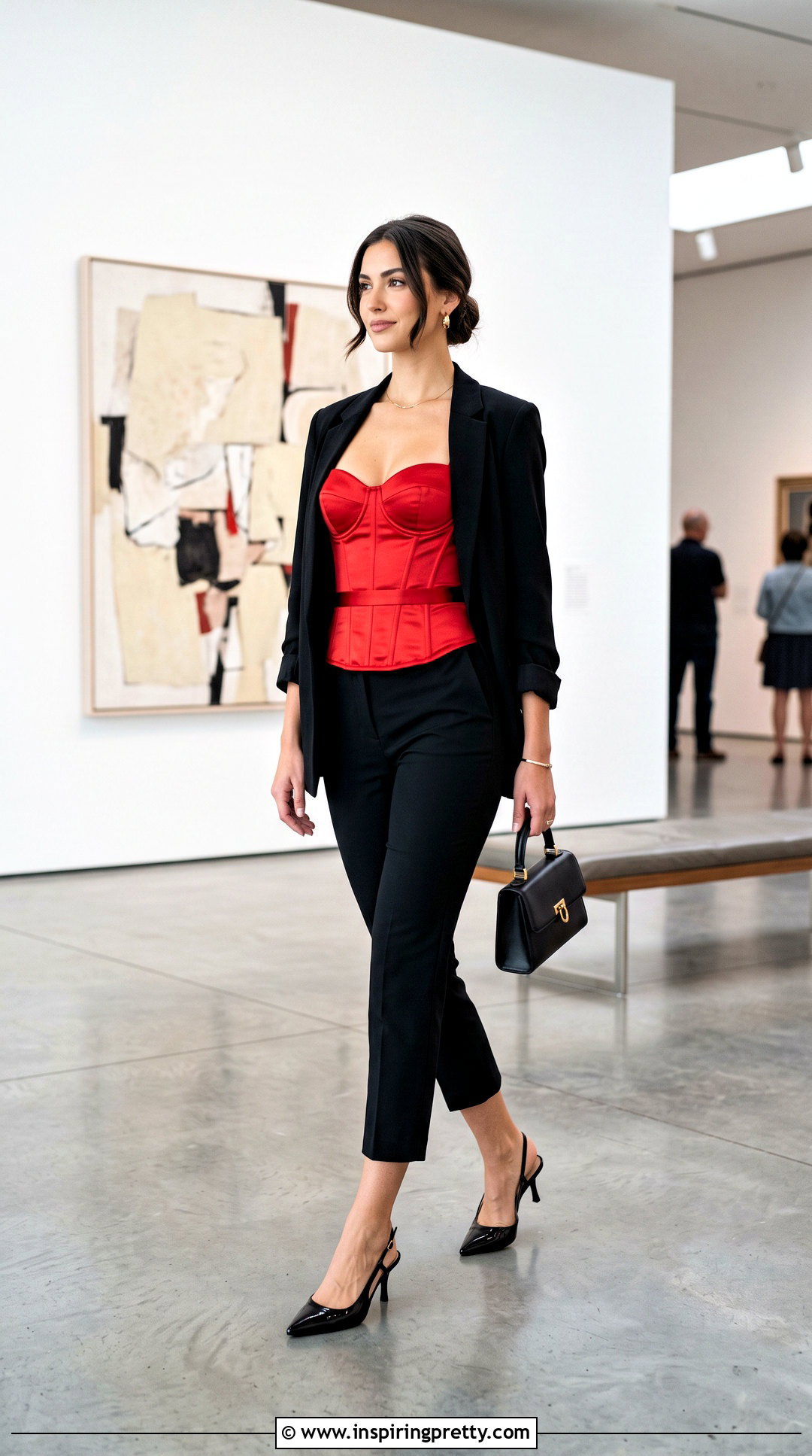 Longline Bustier With Capri Pants - 50 going out tops outfit ideas