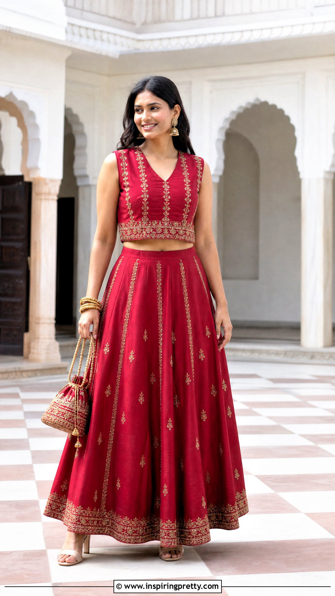 Longline Crop Top Blouse With Lehenga - 50 latest crop top blouse designs