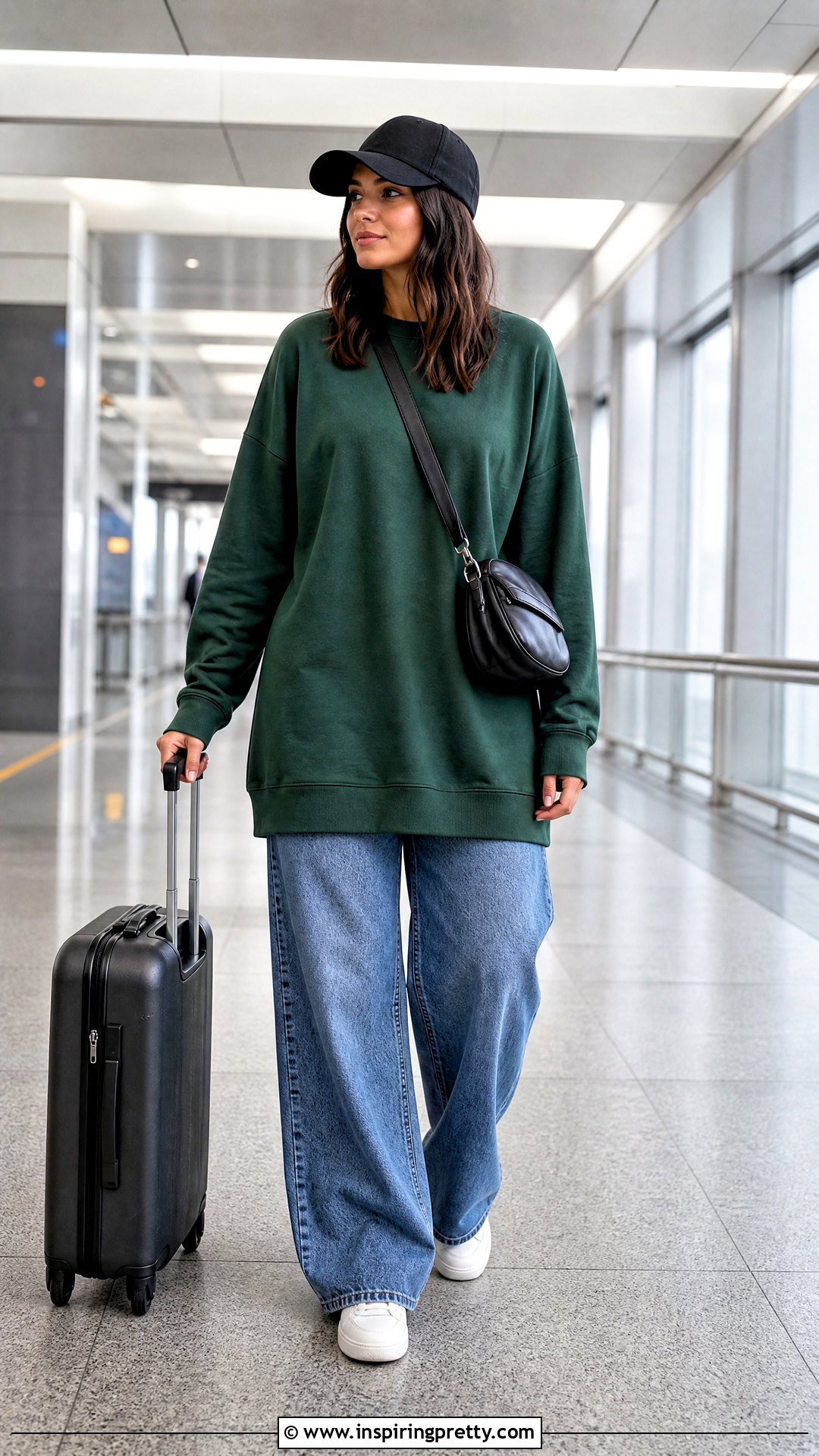 Longline Modest Sweatshirt With Wide Leg Jeans - 50 modest tops for women