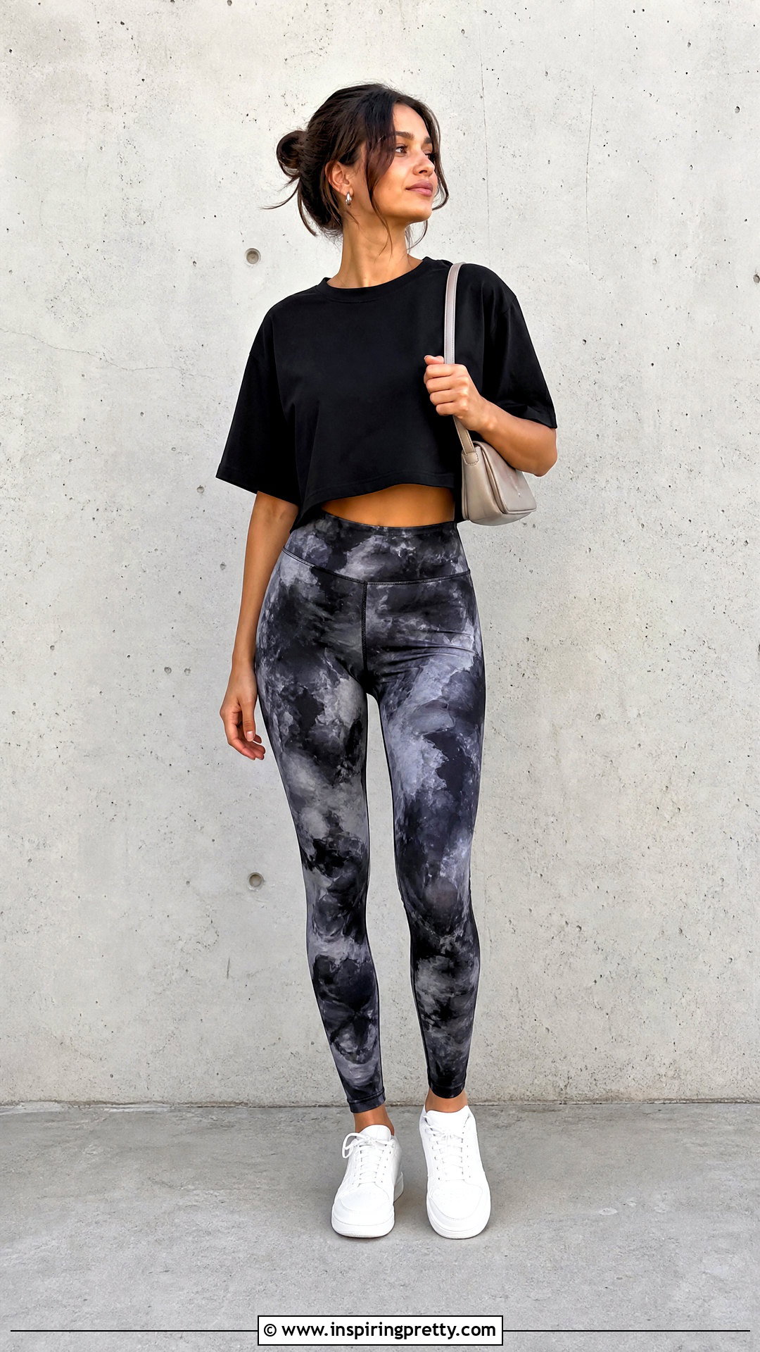 Loose Crop Top And Printed Leggings Outfit - 20 Loose Crop Top And Leggings