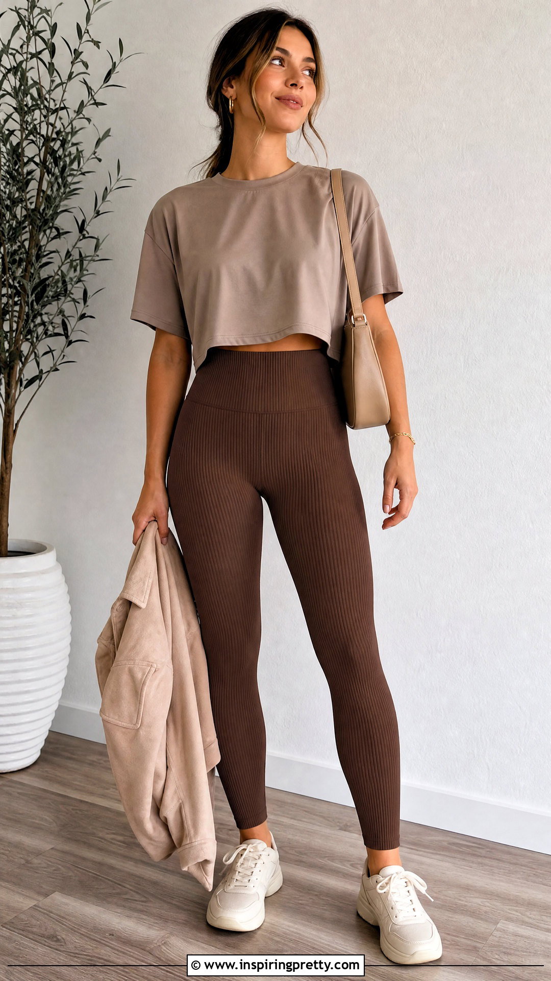 Loose Crop Top And Ribbed Leggings Outfit - 20 Loose Crop Top And Leggings