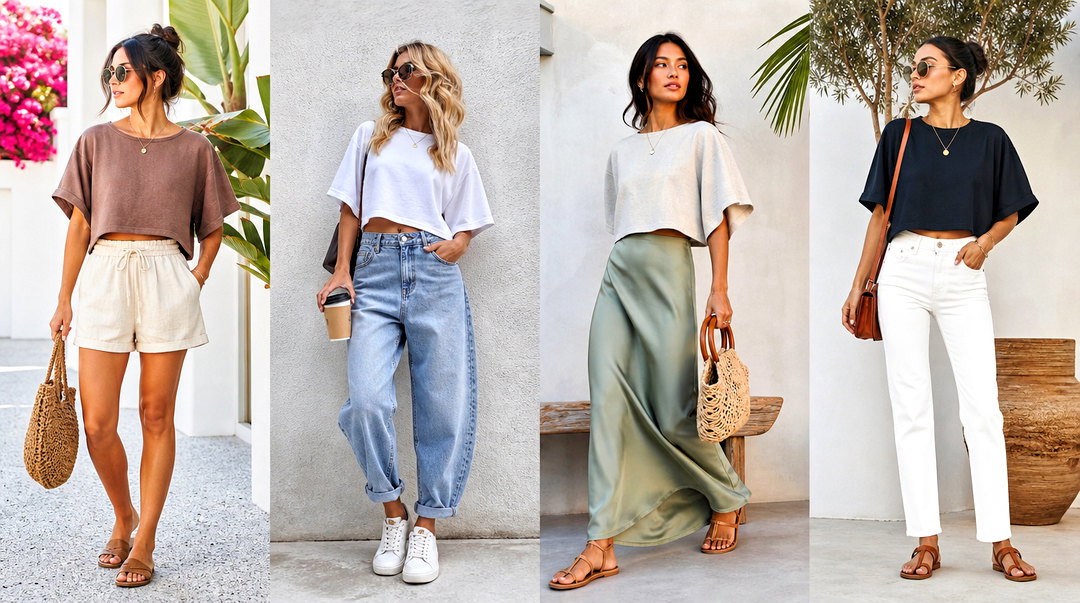 50 Loose Crop Top Outfit Ideas for Relaxed Summer Style