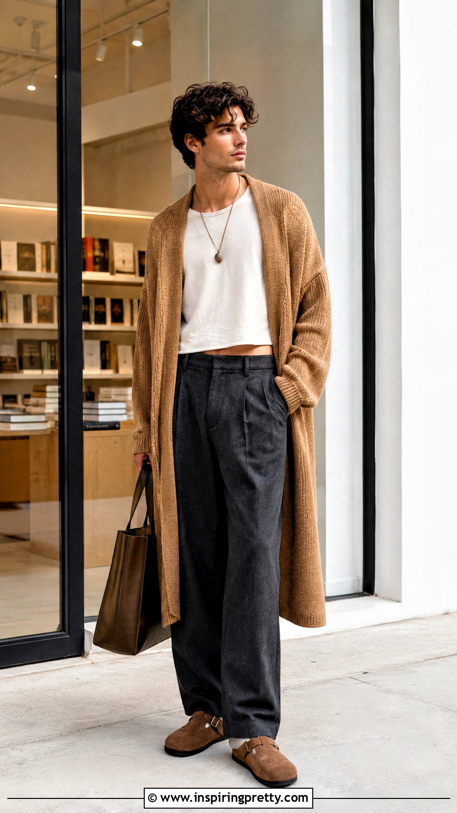 Loose Crop Top With A Cardigan - 25 Loose Crop Top Men outfit ideas