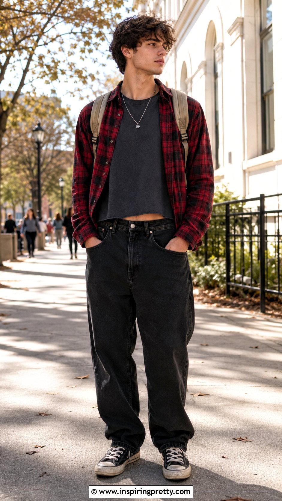 Loose Crop Top With A Flannel Shirt - 25 Loose Crop Top Men outfit ideas