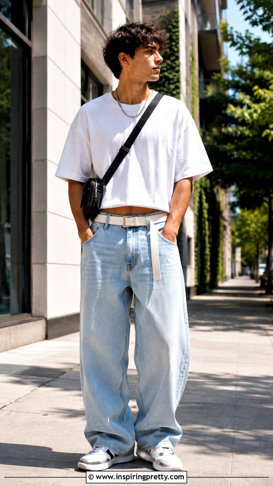 Loose Crop Top With Baggy Jeans - 25 Loose Crop Top Men outfit ideas