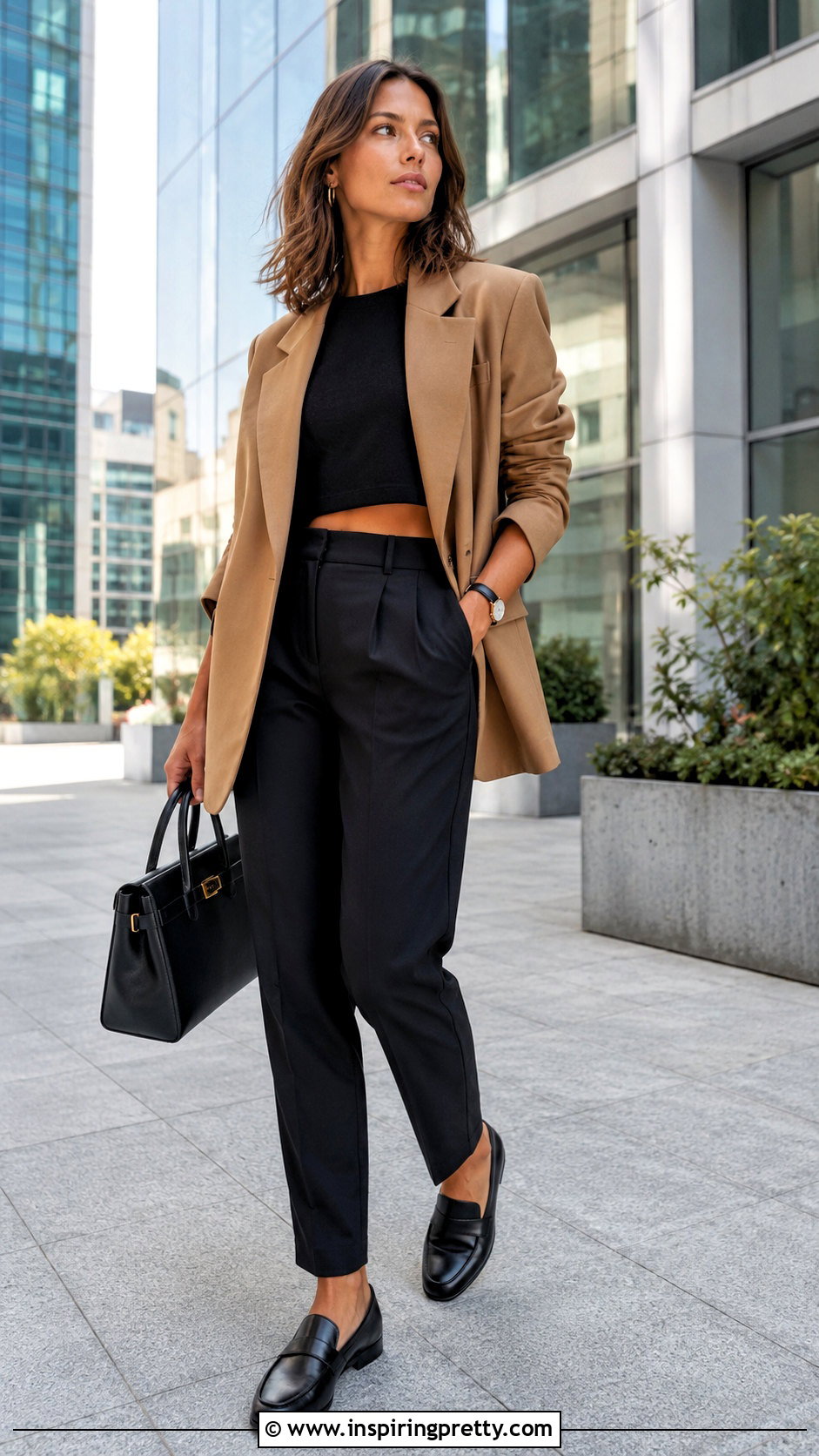 Loose Crop Top With Blazer - 50 loose crop top outfits