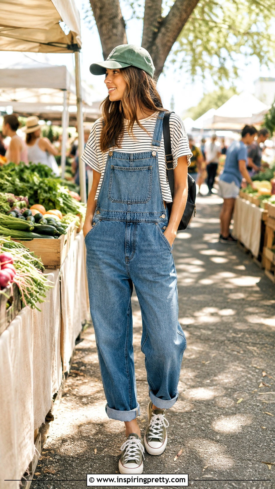 Loose Crop Top With Overalls - 50 loose crop top outfit ideas