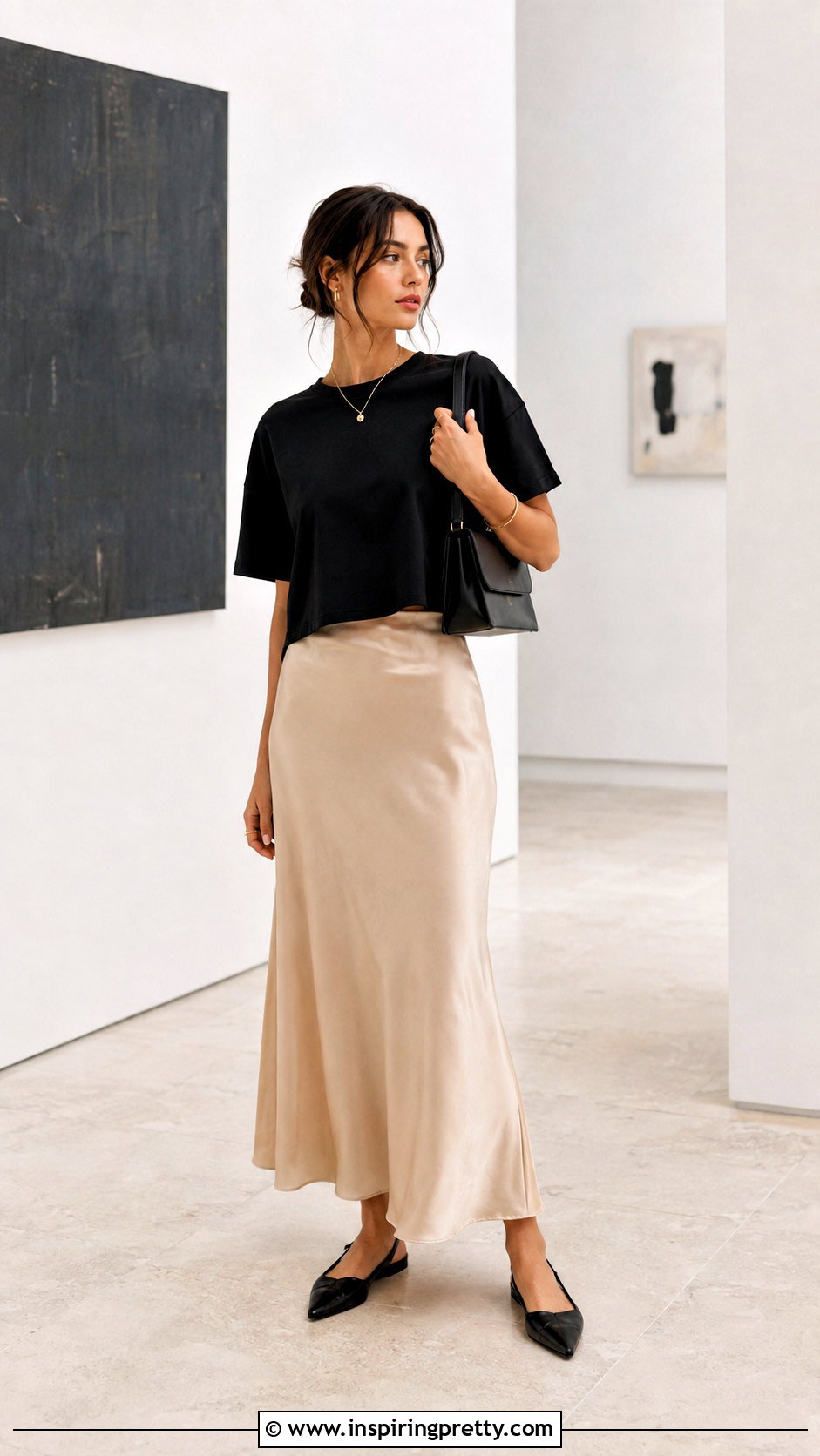 Loose Crop Top With Slip Skirt - 50 loose crop top outfit ideas