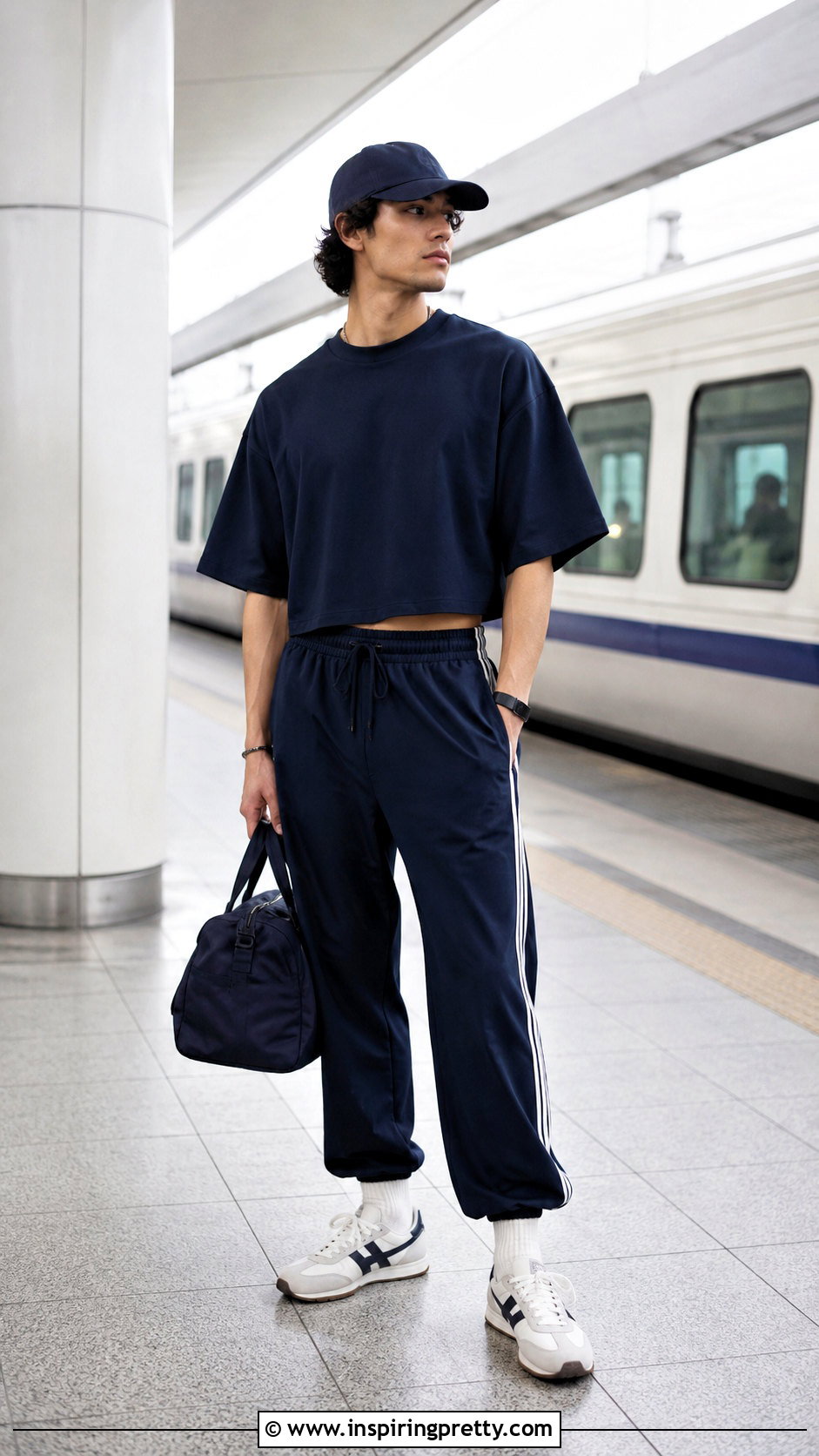 Loose Crop Top With Track Pants - 25 Loose Crop Top Men outfit ideas
