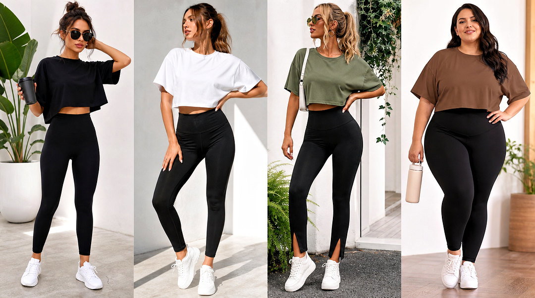 20 Loose Crop Top and Leggings Looks for Easy Weekend Style