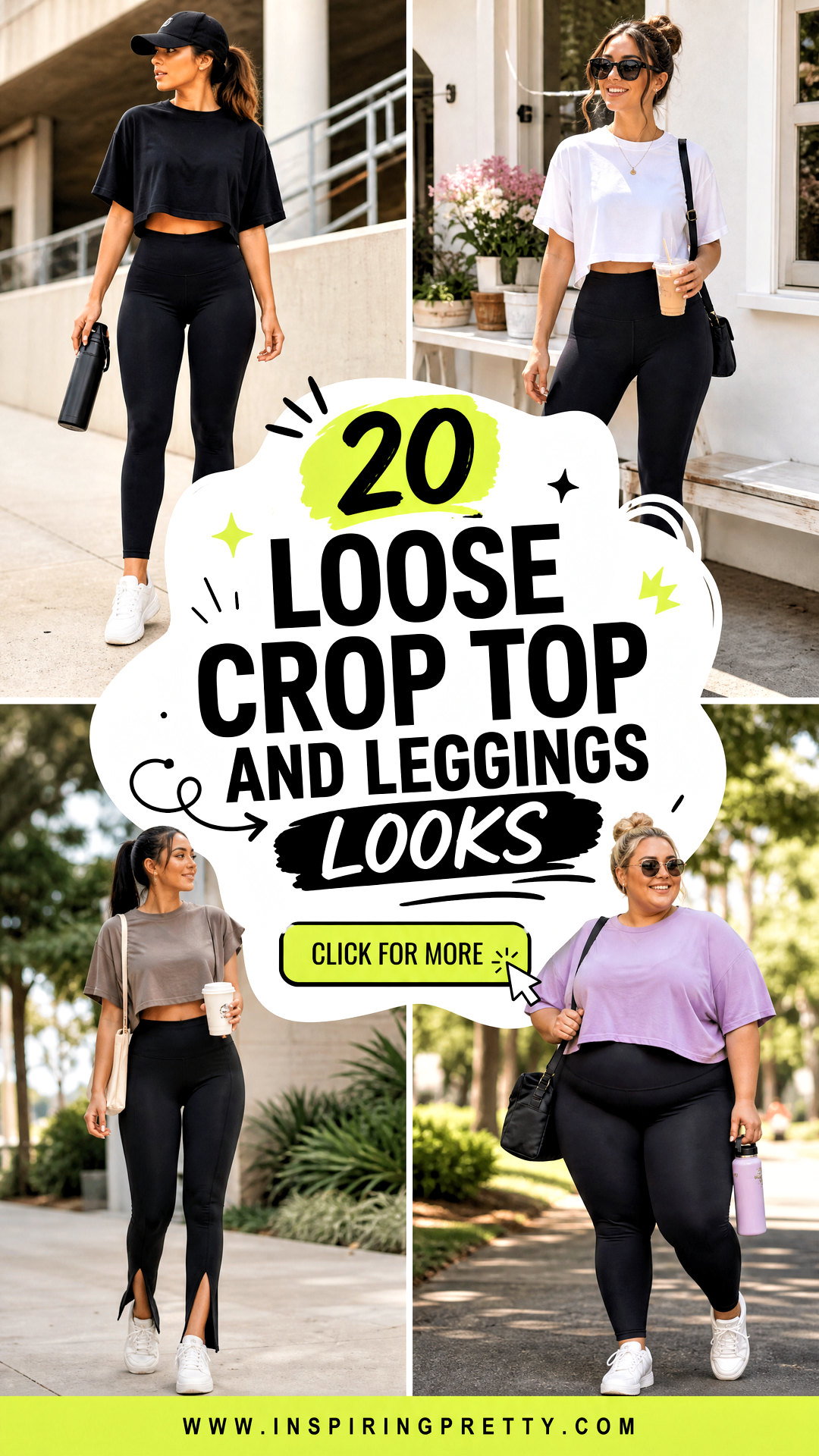 20 Loose Crop Top and Leggings Looks for Easy Weekend Style - 20 Loose Crop Top and Leggings Looks for Easy Weekend Style