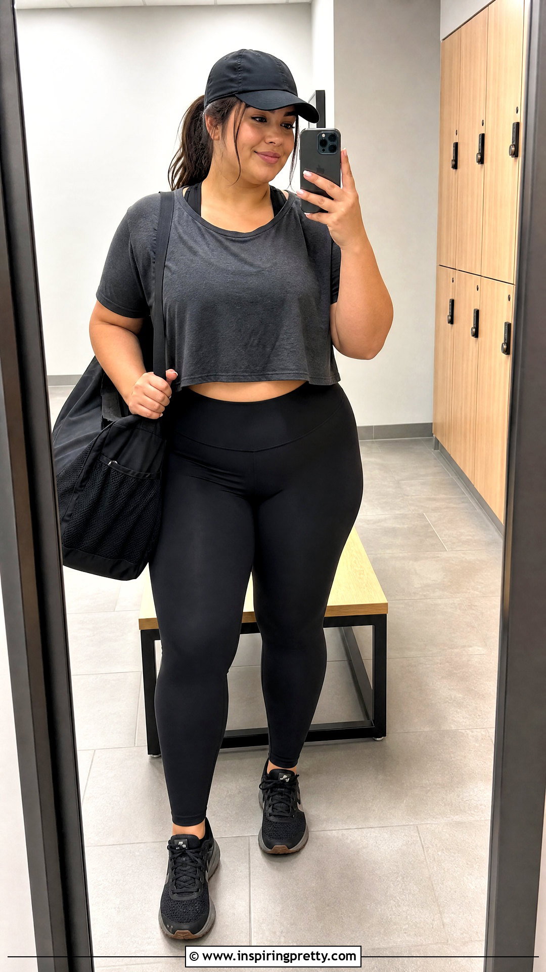 Loose Crop Workout T Shirt And Compression Leggings Outfit - 25 crop workout top outfit ideas