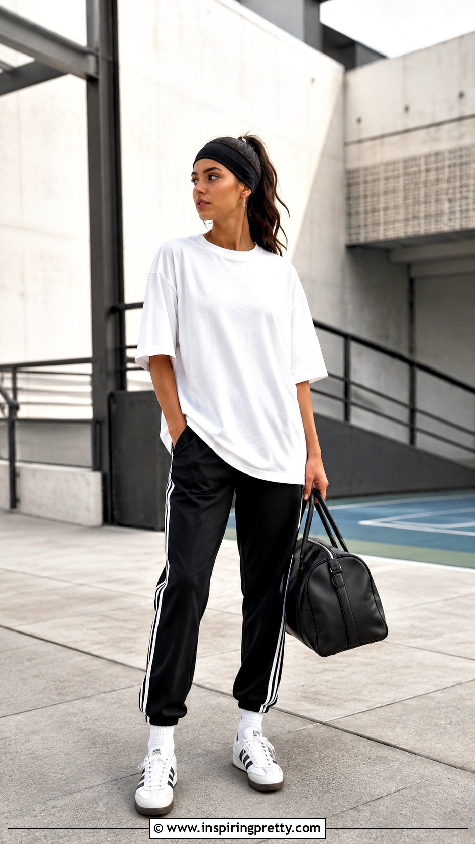 Loose Gym Top With Track Pants - 25 Loose Gym Tops outfit ideas