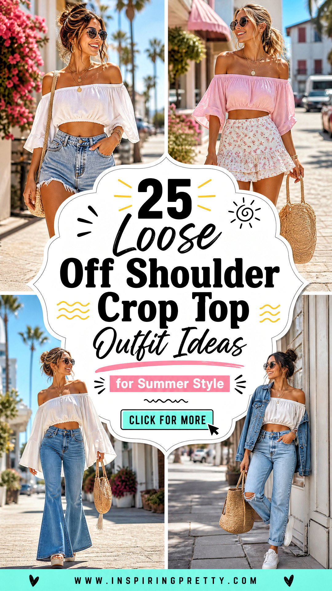 25 Loose Off Shoulder Crop Top Outfit Ideas for Summer Style - 25 Loose Off Shoulder Crop Top Outfit Ideas for Summer Style