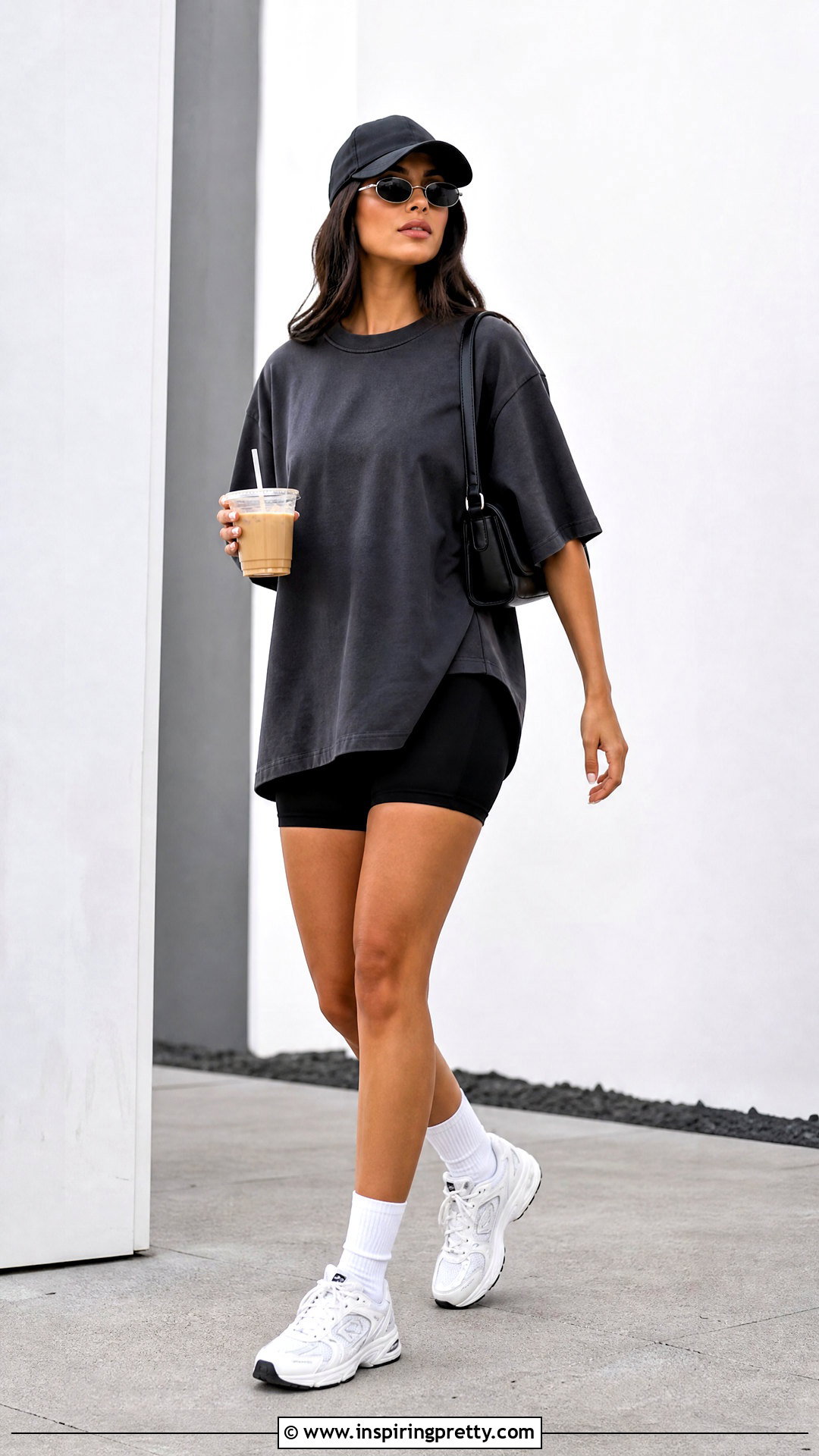 Loose T Shirt And Biker Shorts Outfit - 50 loose top outfit ideas