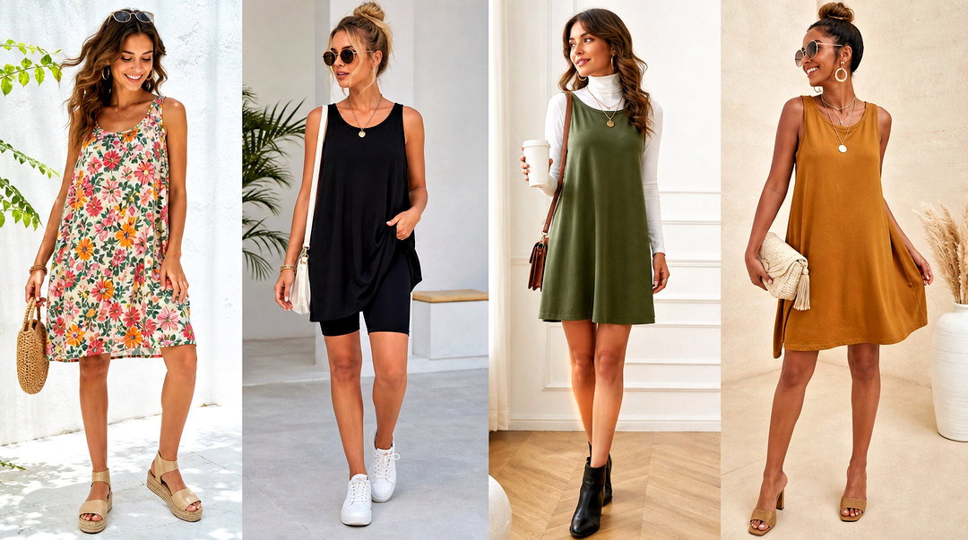 25 Loose Tank Top Dress Outfit Ideas for Breezy Summer Days