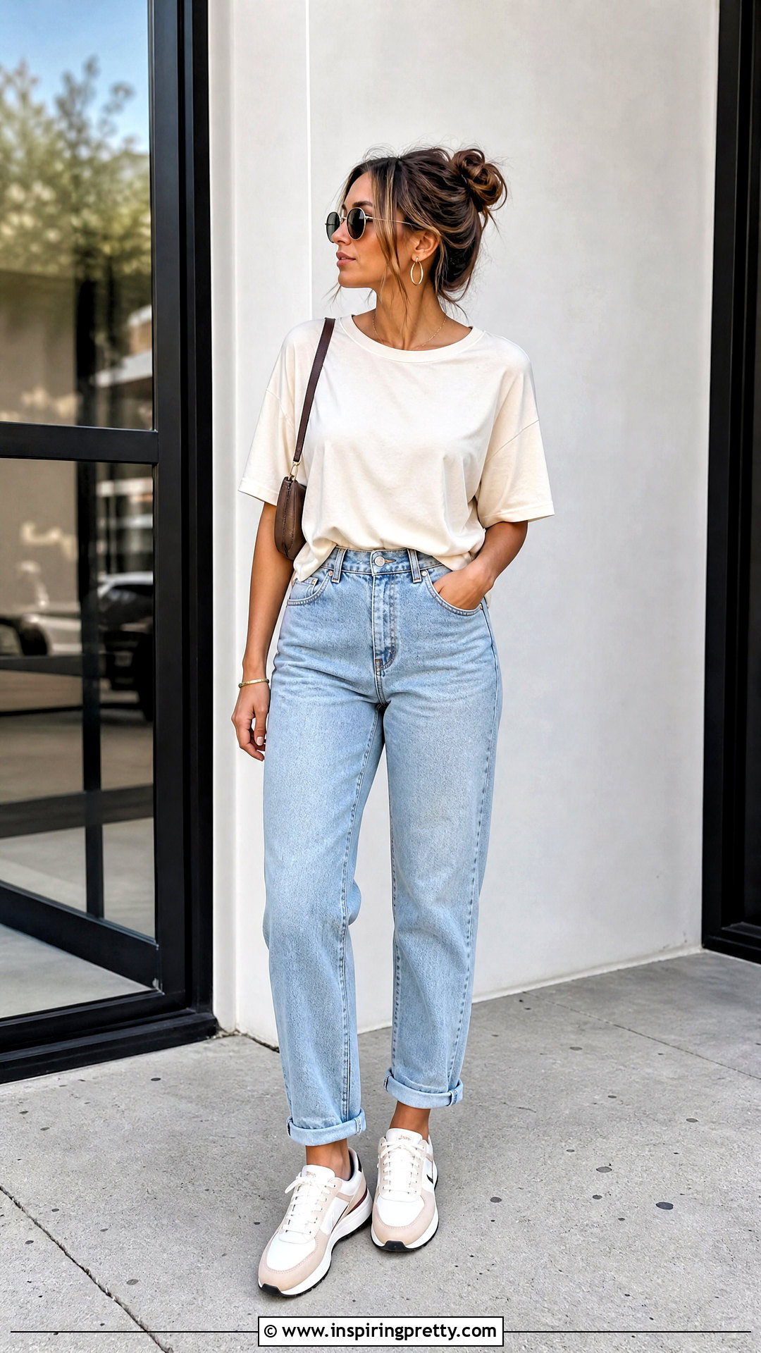 Loose Top And Mom Jeans Outfit - 50 loose top outfit ideas