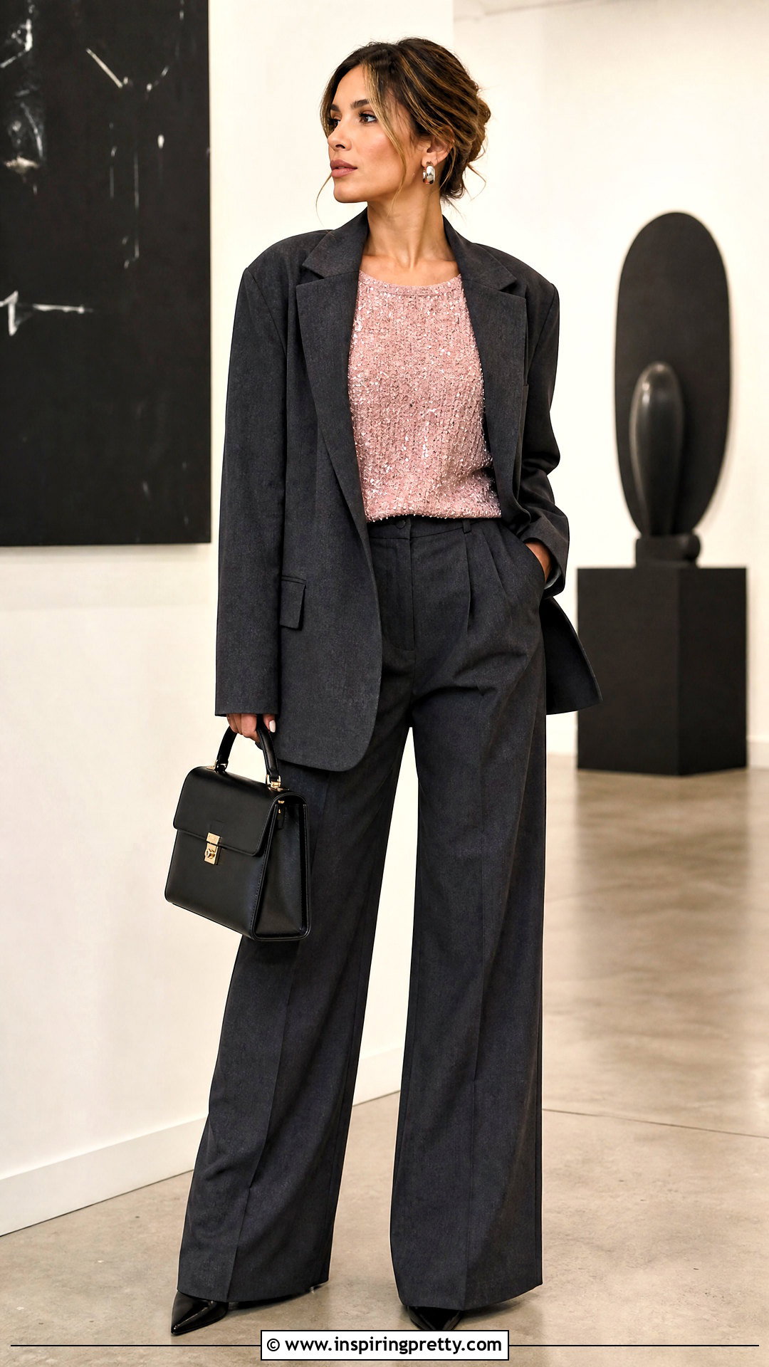 Love Galore Sequin Knit Top With Blazer And Trousers - 20 love galore sequin knit top outfit ideas